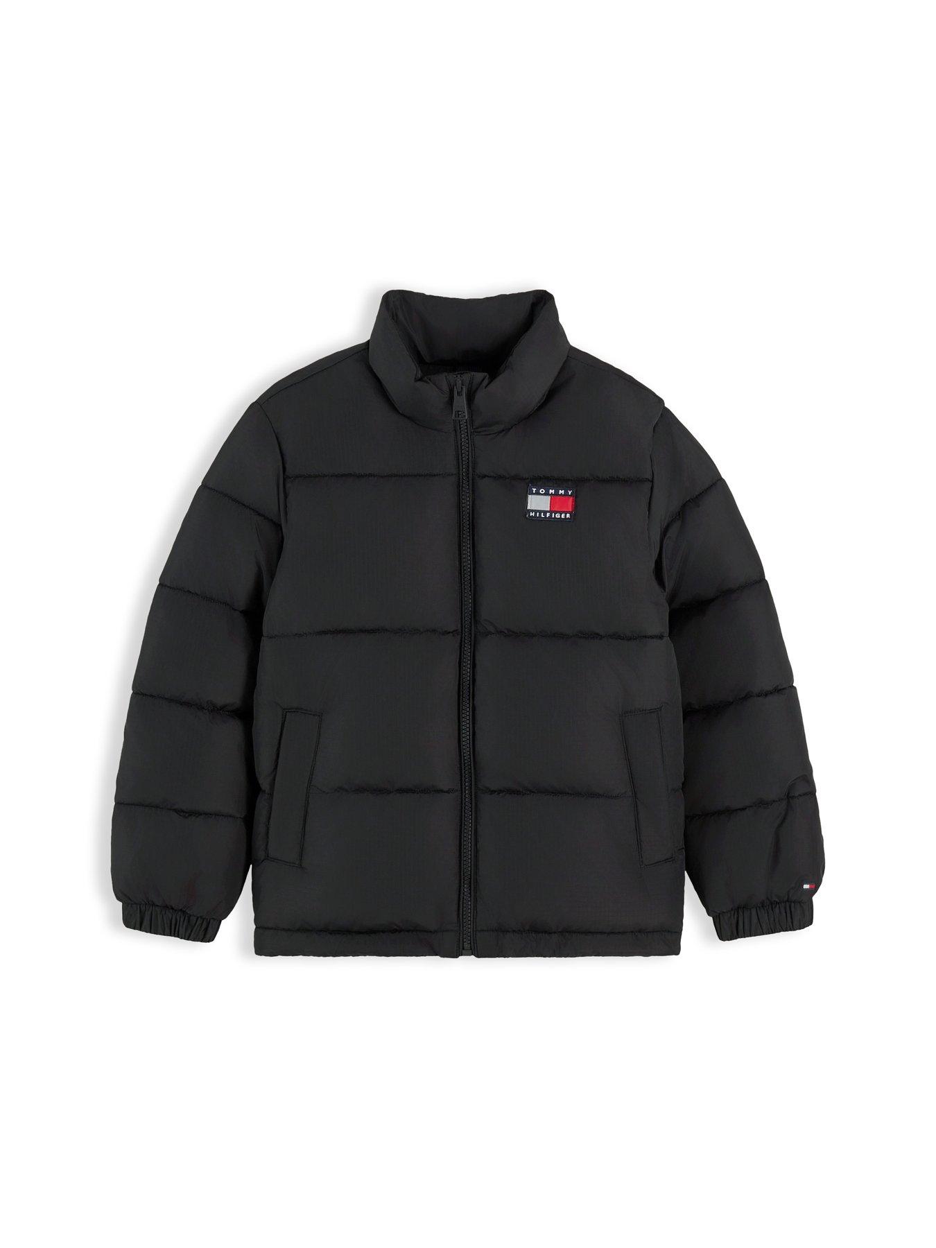 Image 6 of 6 of Tommy Hilfiger Boys Padded High Collar Zip Through Jacket - Black