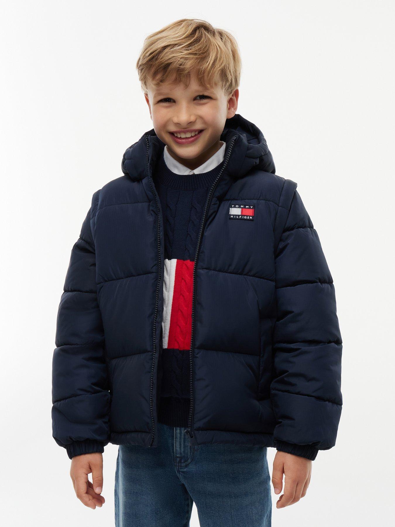 Tommy Hilfiger Boys Padded Hooded Puffer Jacket - Dark Blue