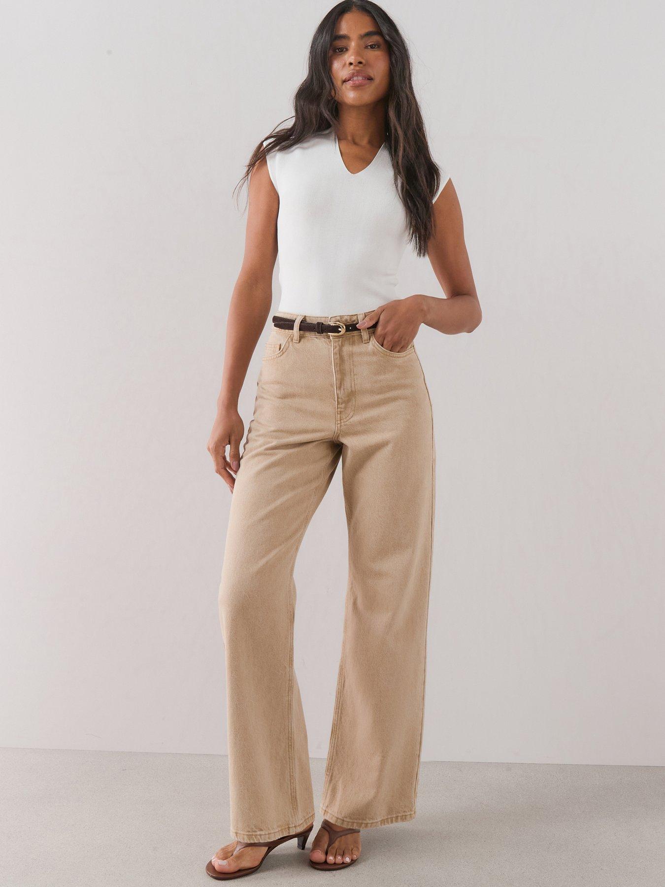 The Very Collection Women's Relaxed Straight Leg Jeans - Beige