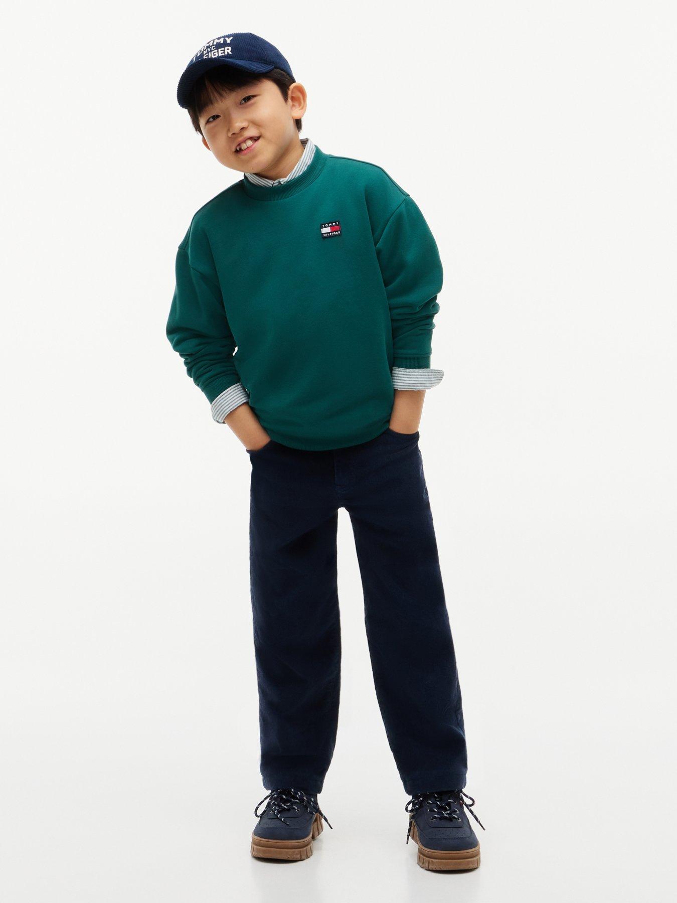 Image 2 of 3 of Tommy Hilfiger Boys Flag Heritage Crewneck Sweatshirt - Green