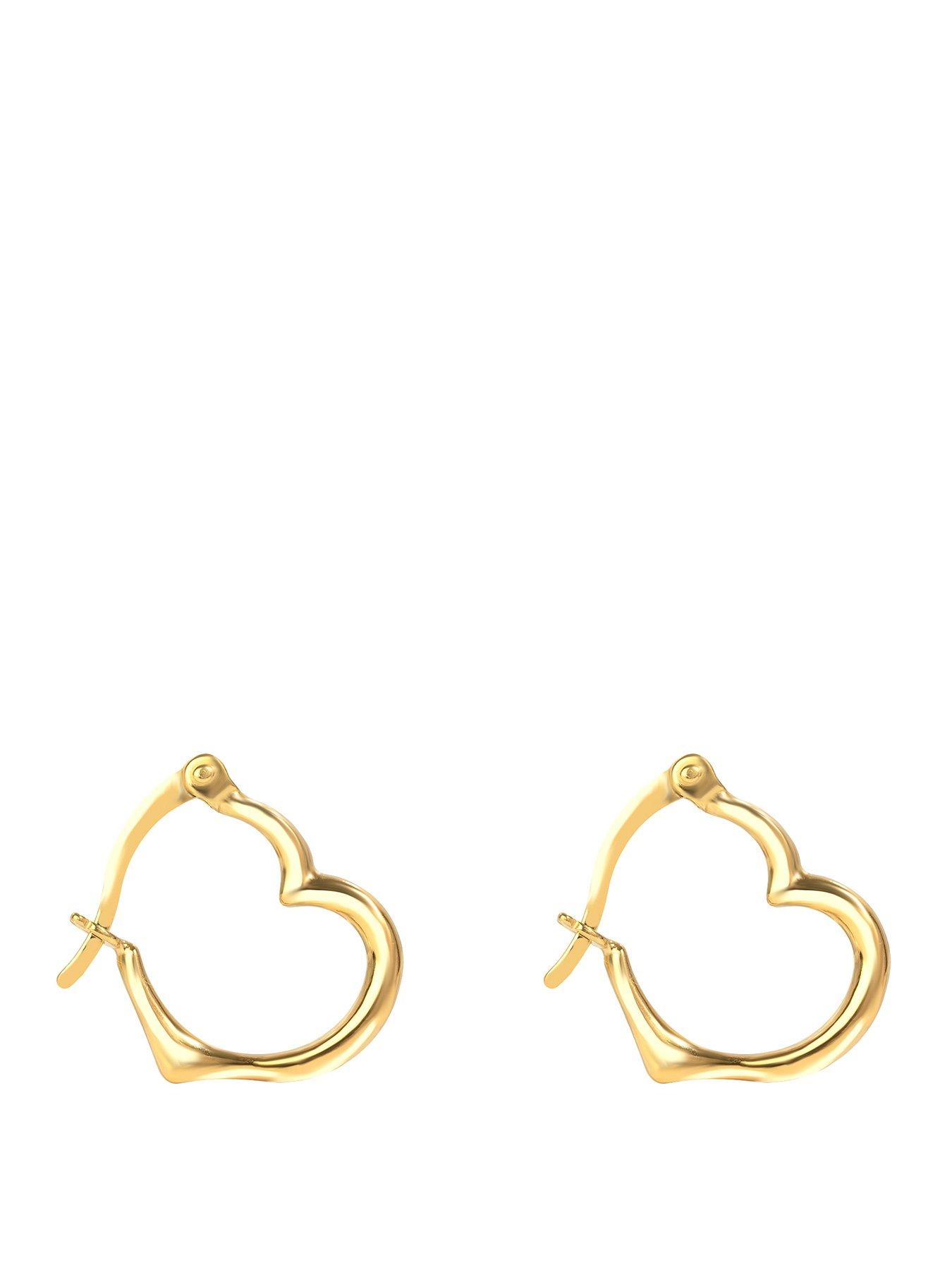 Seol + Gold 18ct Gold Plated Plain Heart Hoops
