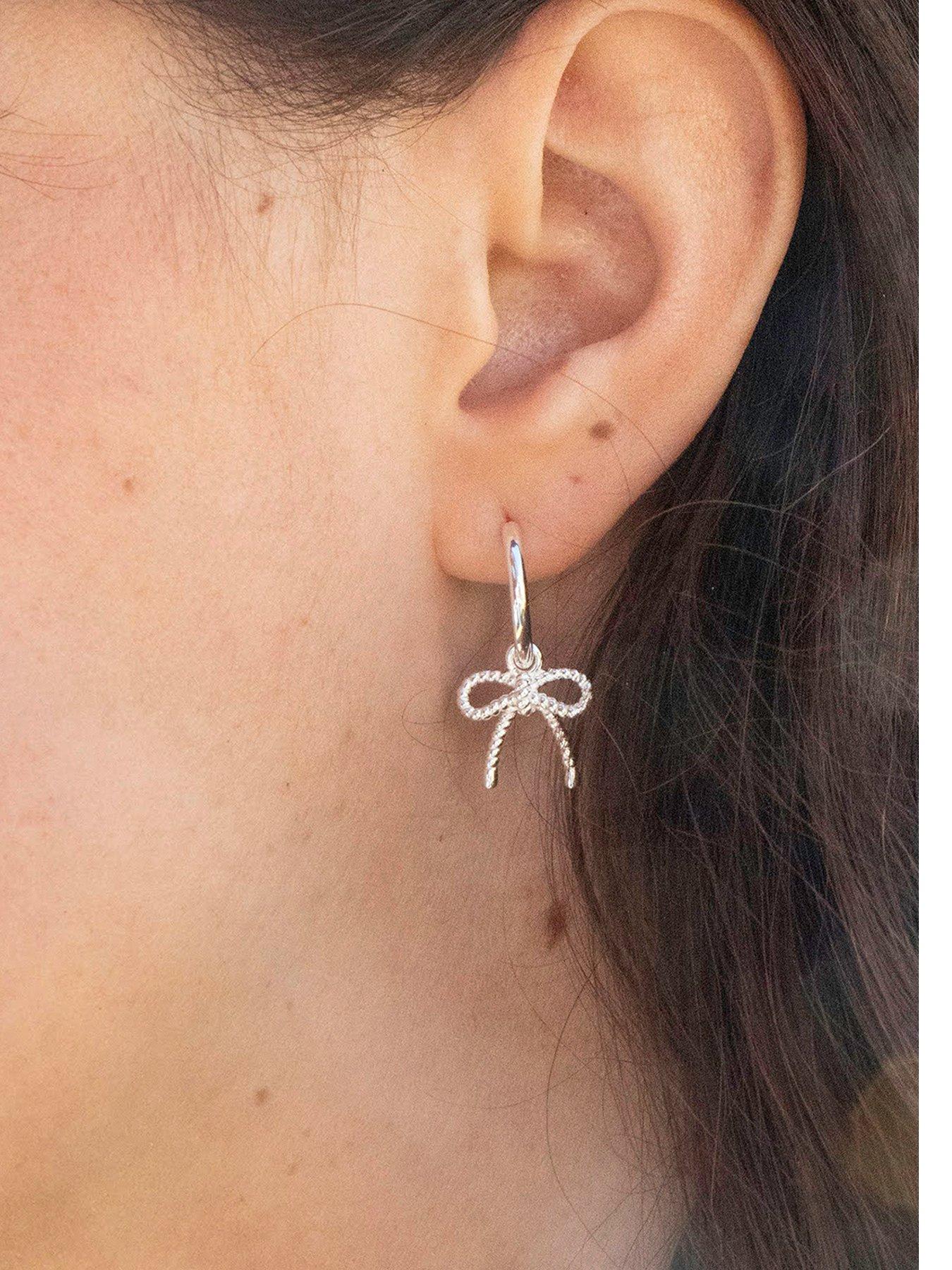 Seol + Gold Sterling Silver Huggie Bow Hoops
