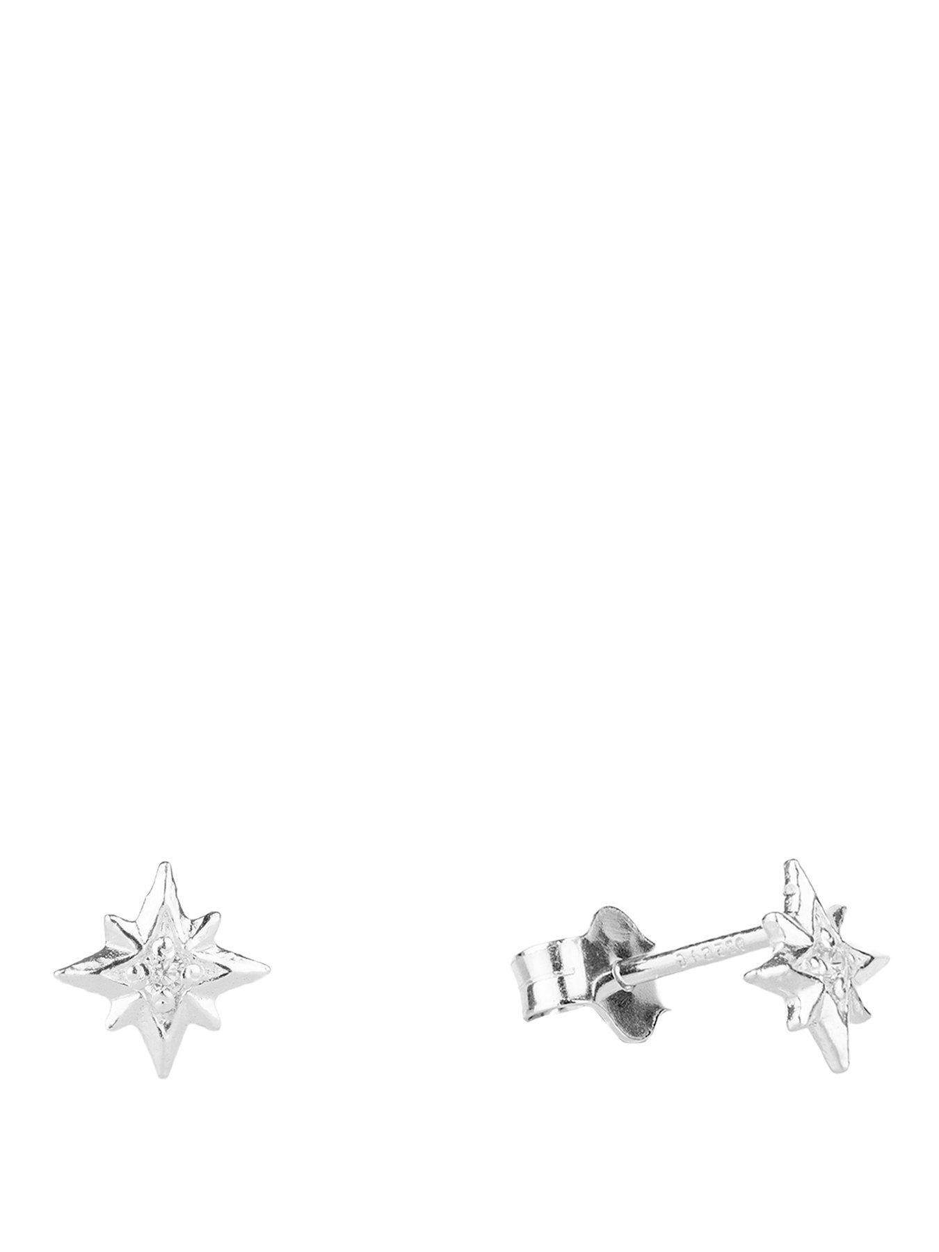 Image 1 of 4 of Seol + Gold Sterling Silver North Star Stud Earrings