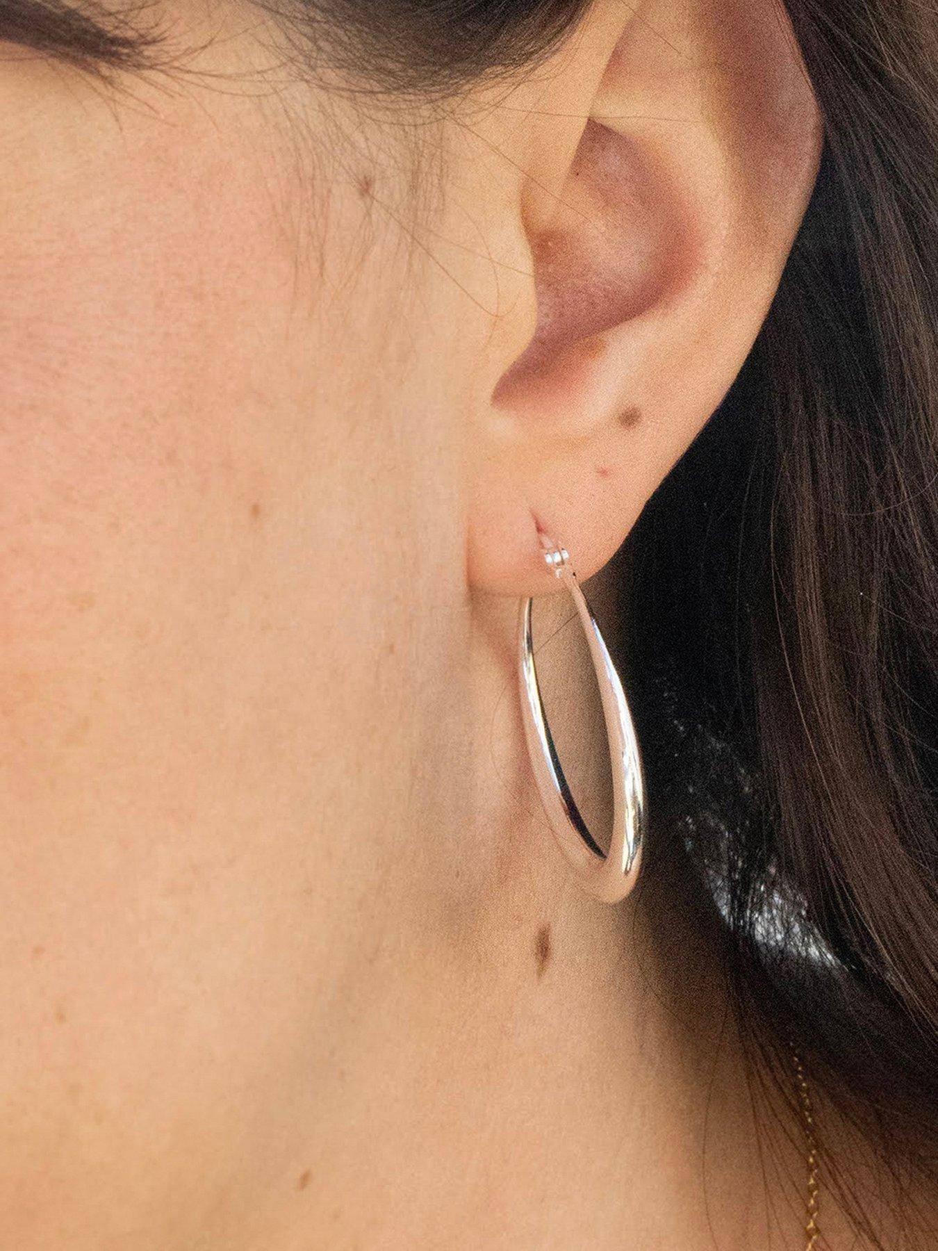 Seol + Gold Sterling Silver Medium Asymmetric Creole Hoops