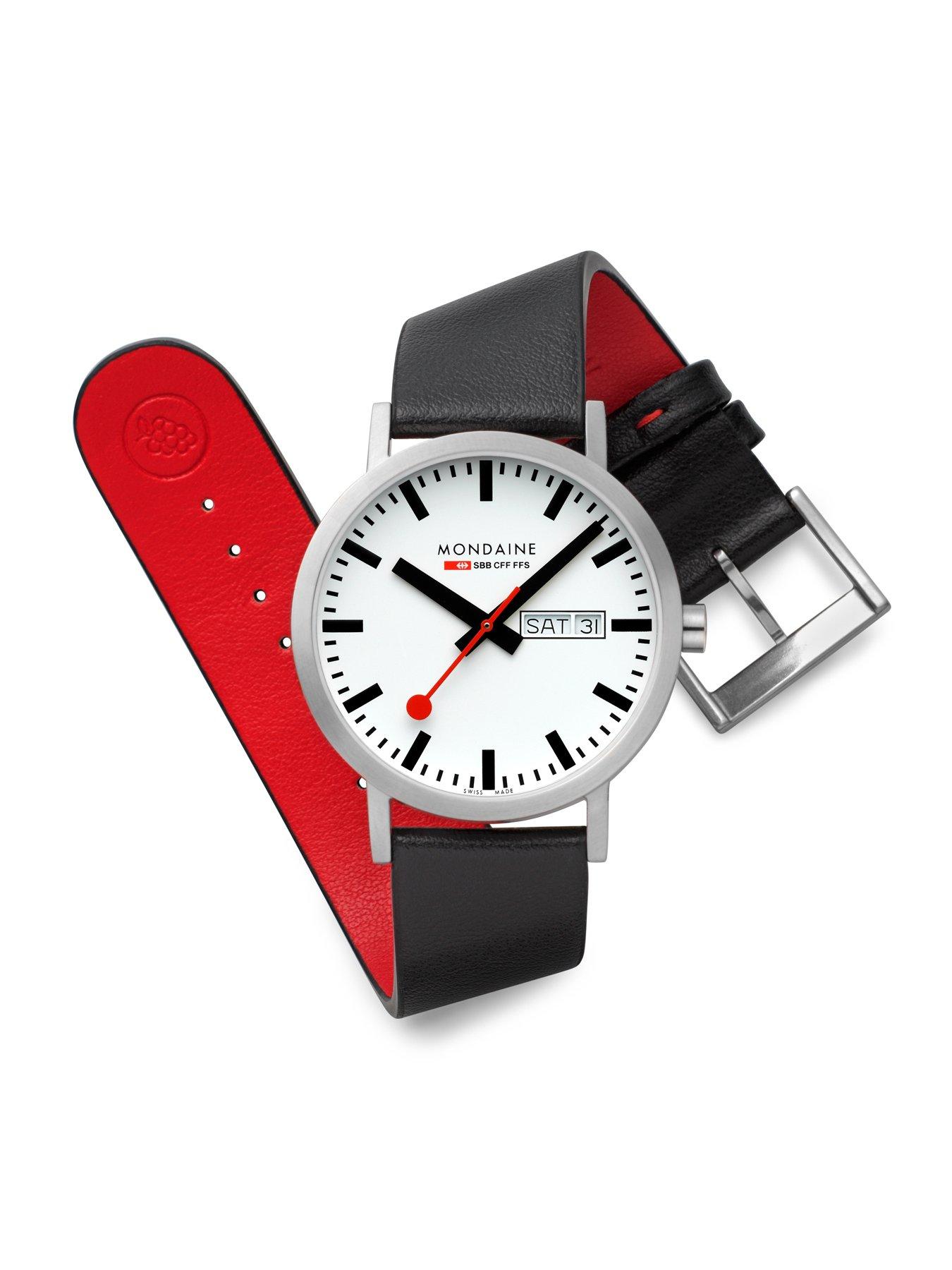 Image 3 of 8 of Mondaine MON SBB CLASSIC 40mm WHT DIAL BLK VEG BRU