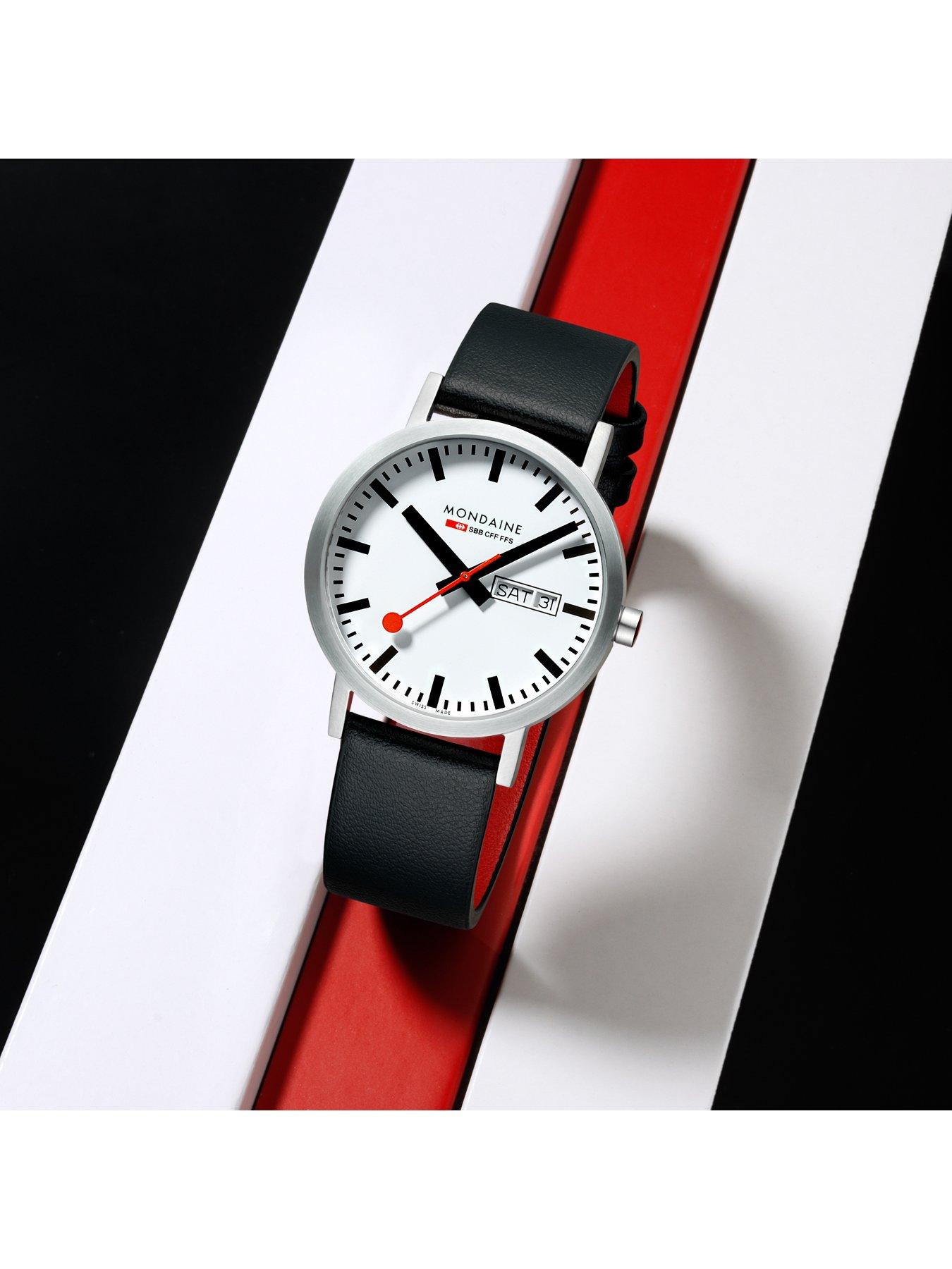 Image 5 of 8 of Mondaine MON SBB CLASSIC 40mm WHT DIAL BLK VEG BRU