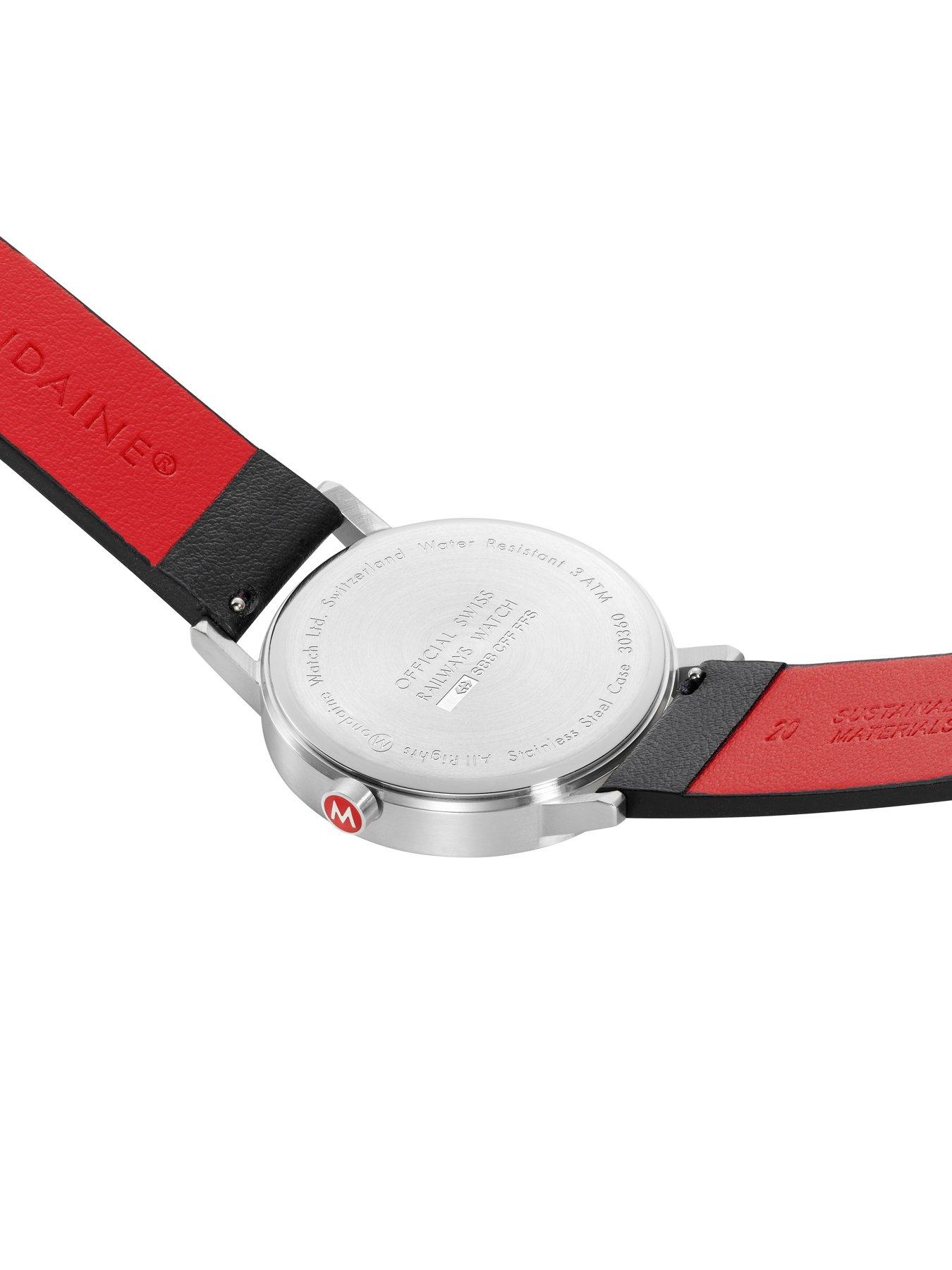 Image 6 of 8 of Mondaine MON SBB CLASSIC 40mm WHT DIAL BLK VEG BRU