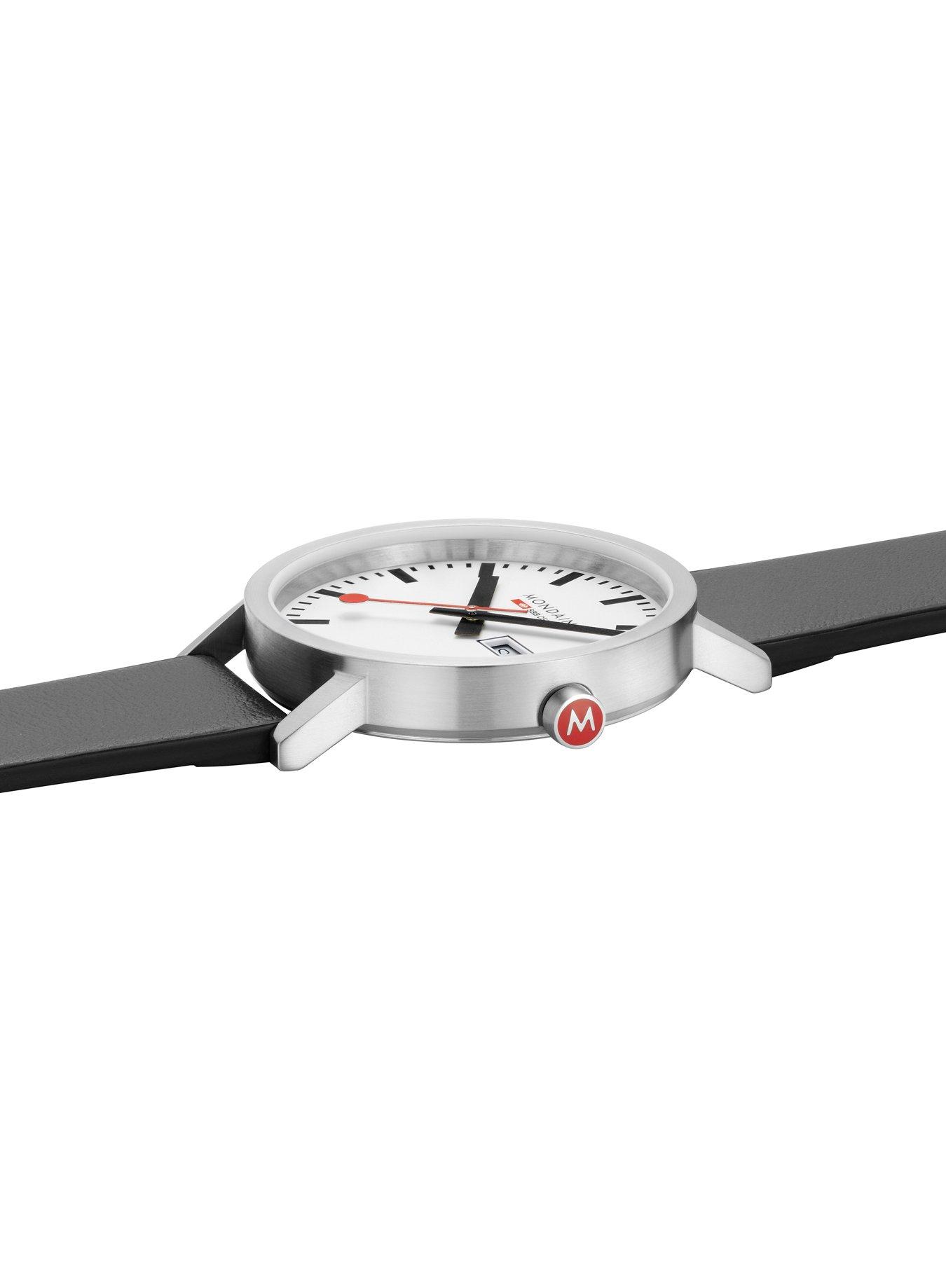 Image 7 of 8 of Mondaine MON SBB CLASSIC 40mm WHT DIAL BLK VEG BRU
