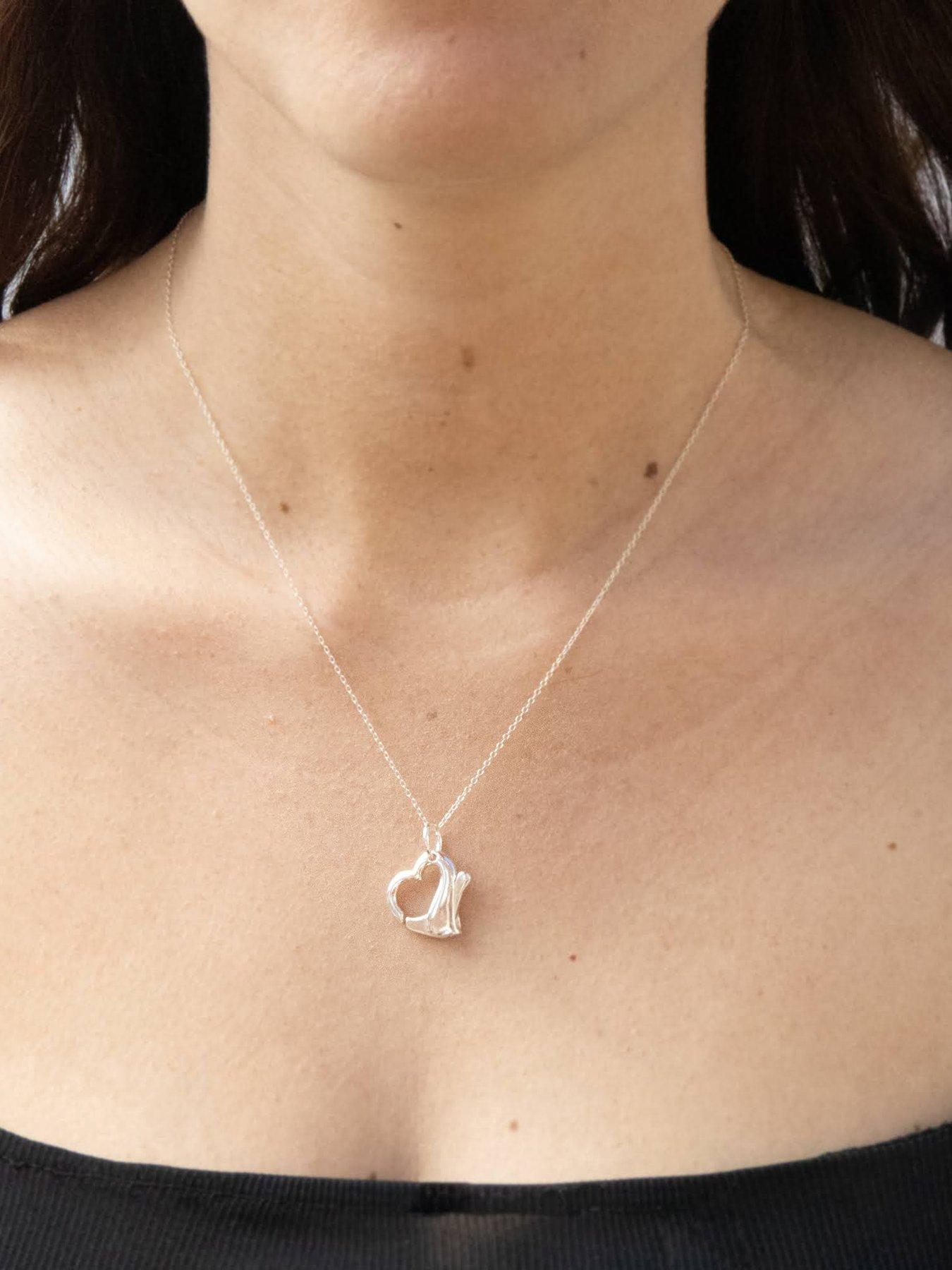 Image 2 of 4 of Seol + Gold Sterling Silver Heart Clasp Charm Connector with Chain