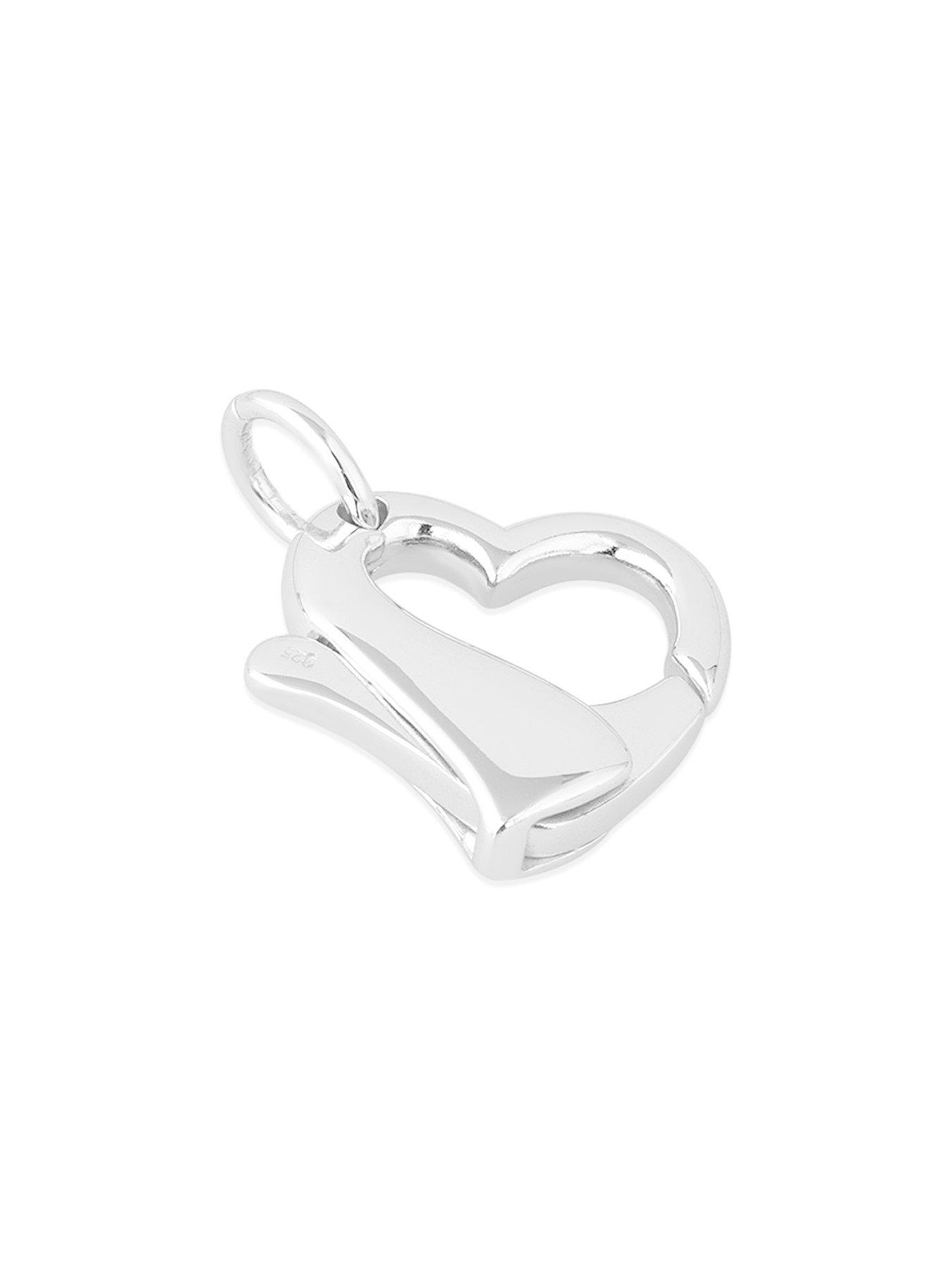 Image 3 of 4 of Seol + Gold Sterling Silver Heart Clasp Charm Connector with Chain