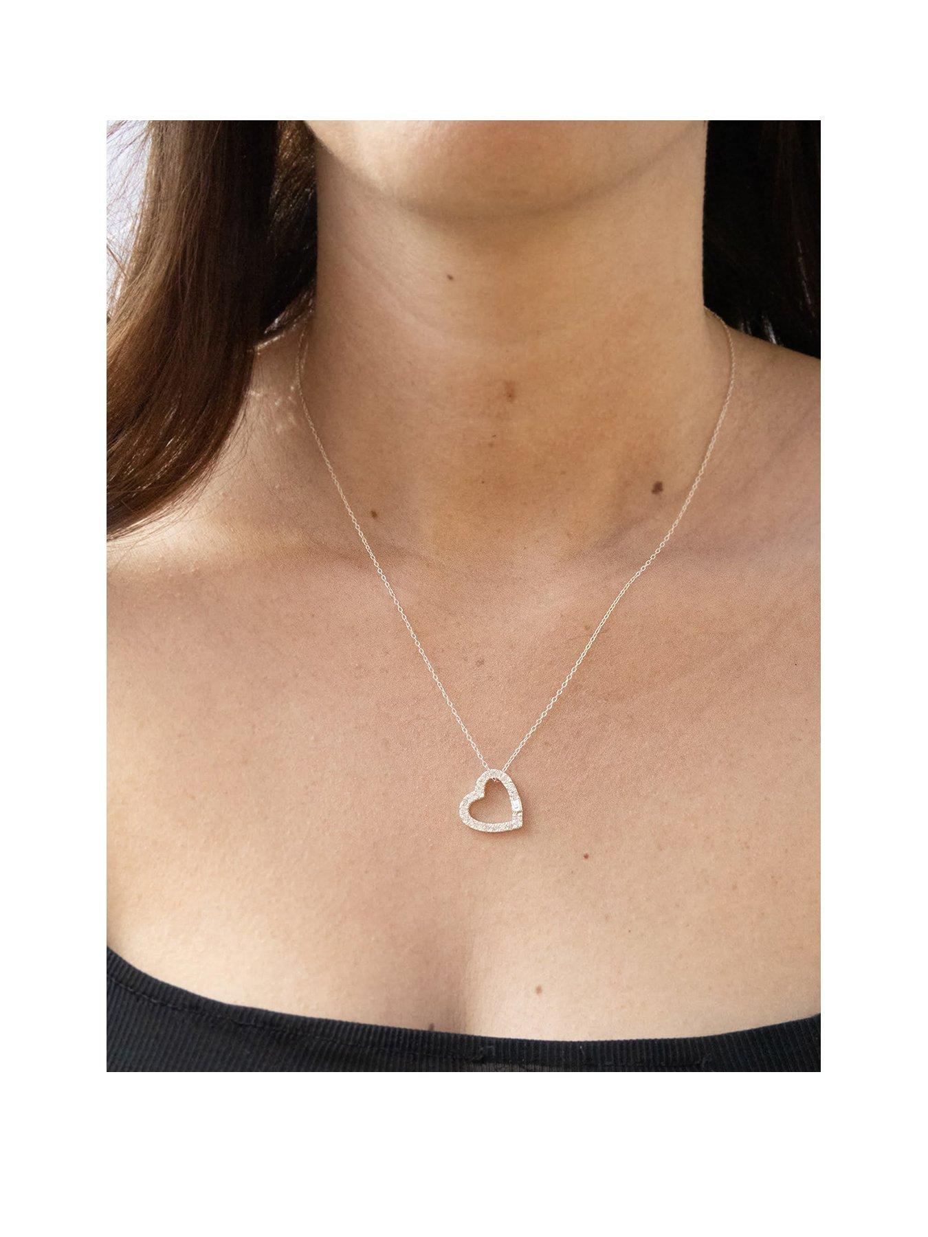 Seol + Gold Sterling Silver Heart CZ Clasp Charm Connector with Chain