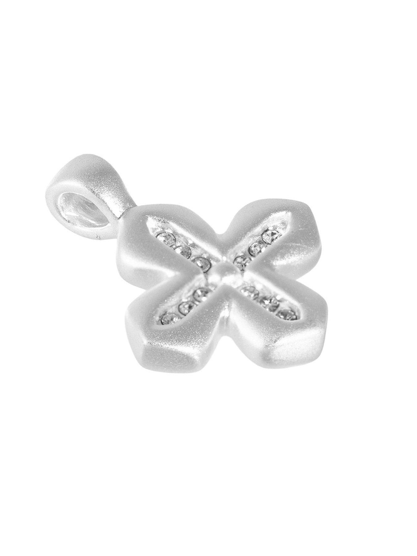 Image 3 of 4 of Seol + Gold Sterling Silver Puffed Crystal Cross Necklace