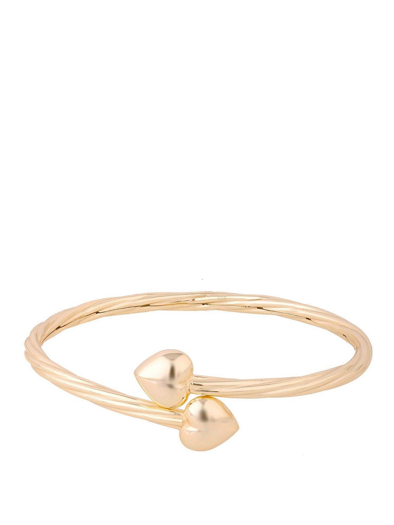 Seol + Gold 18ct Gold Plated Puffy Heart Torque Bangle