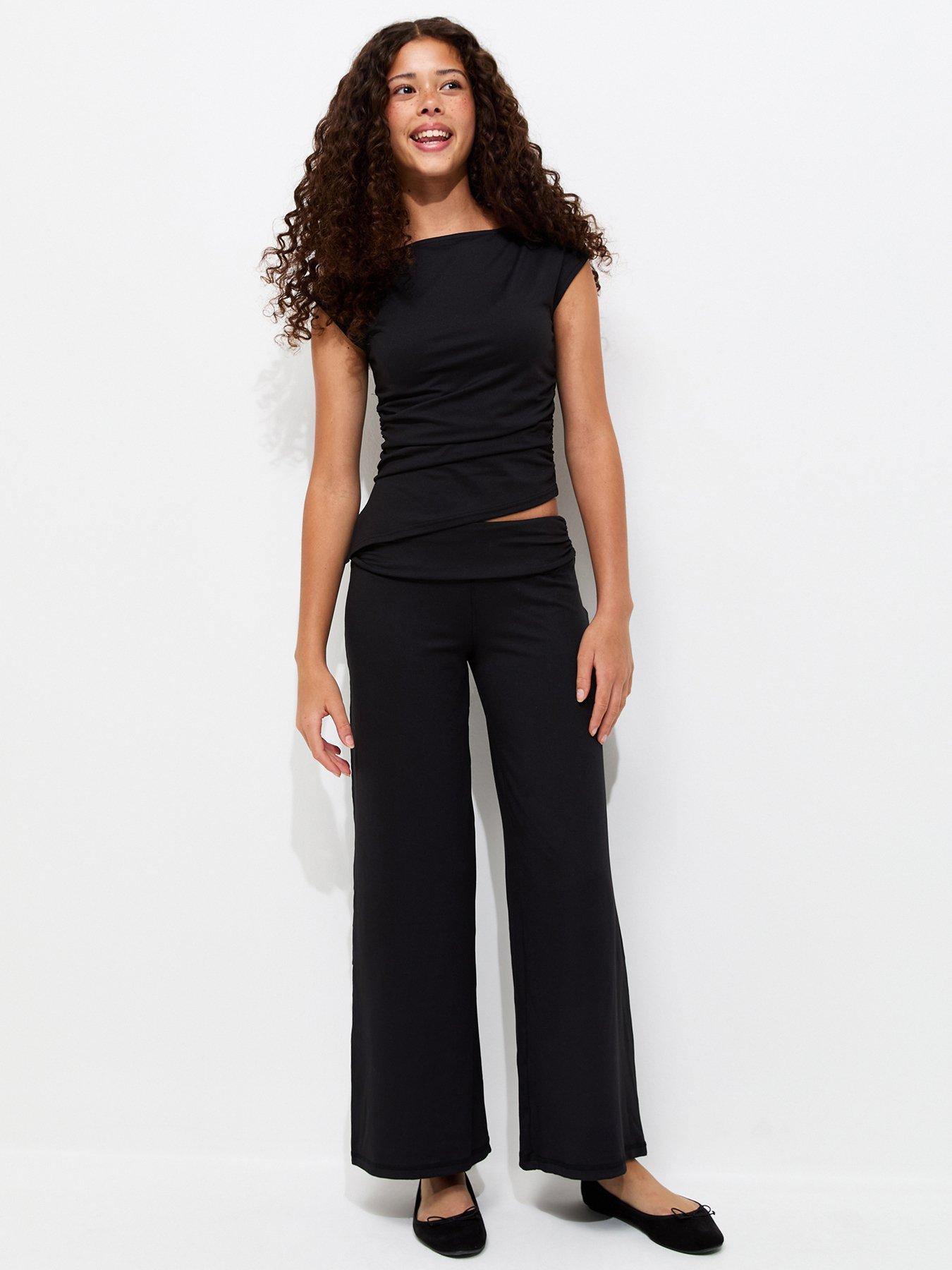 New Look 915 Jersey Wide Leg Trousers - Black