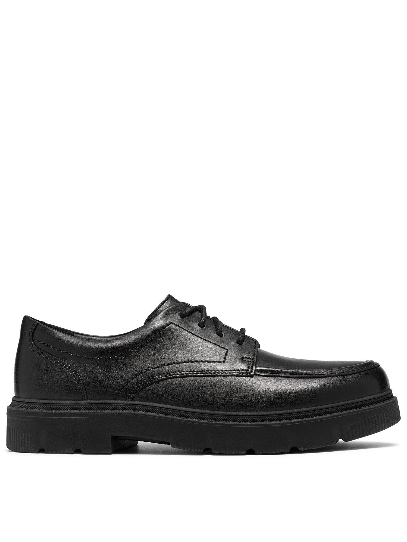 Clarks Youth Lorcam Lane Lace-up Leather Trainer - Black