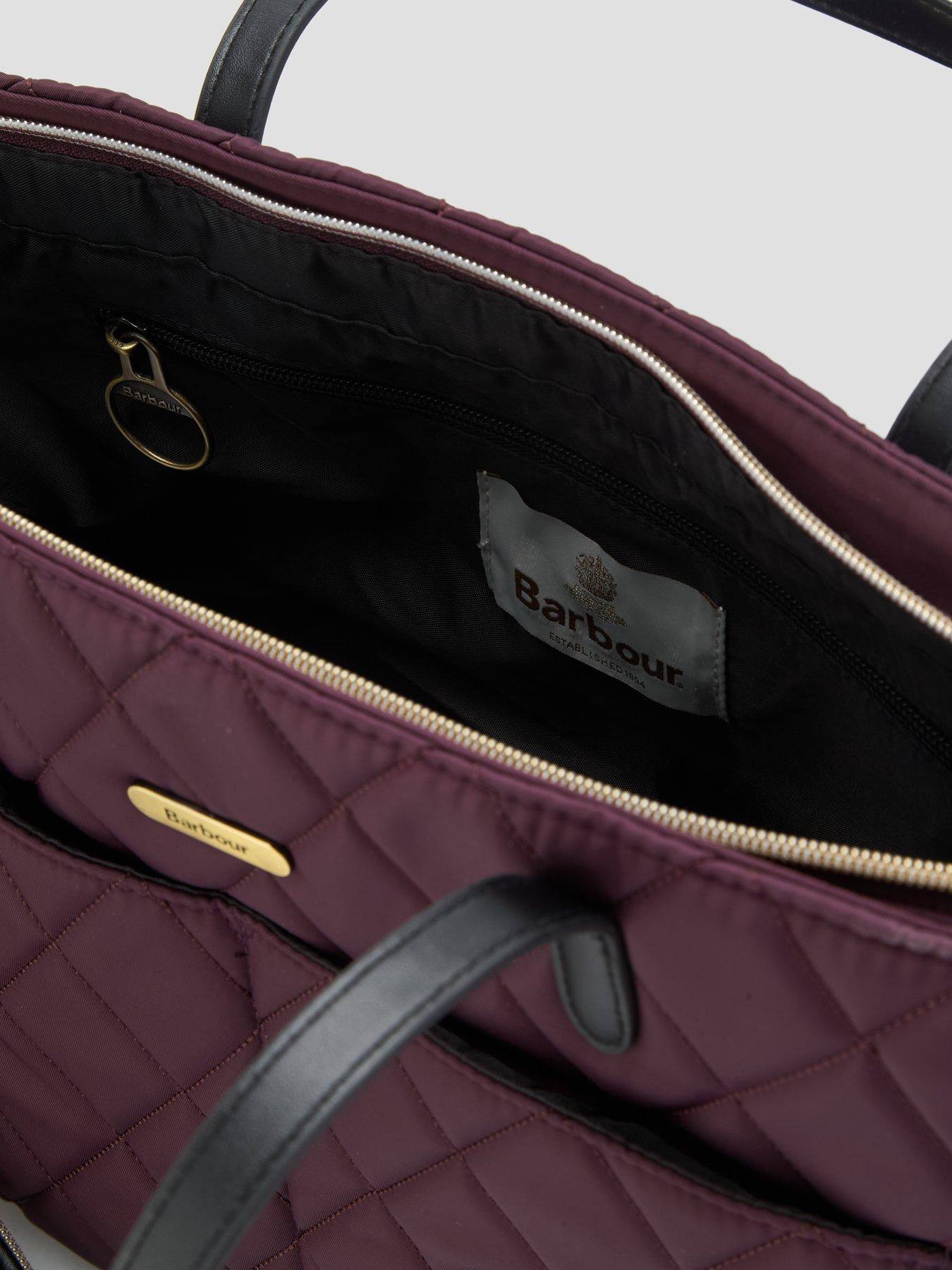 Image 5 of 5 of Barbour Womens Quilted Zip Top Tote Bag - Red