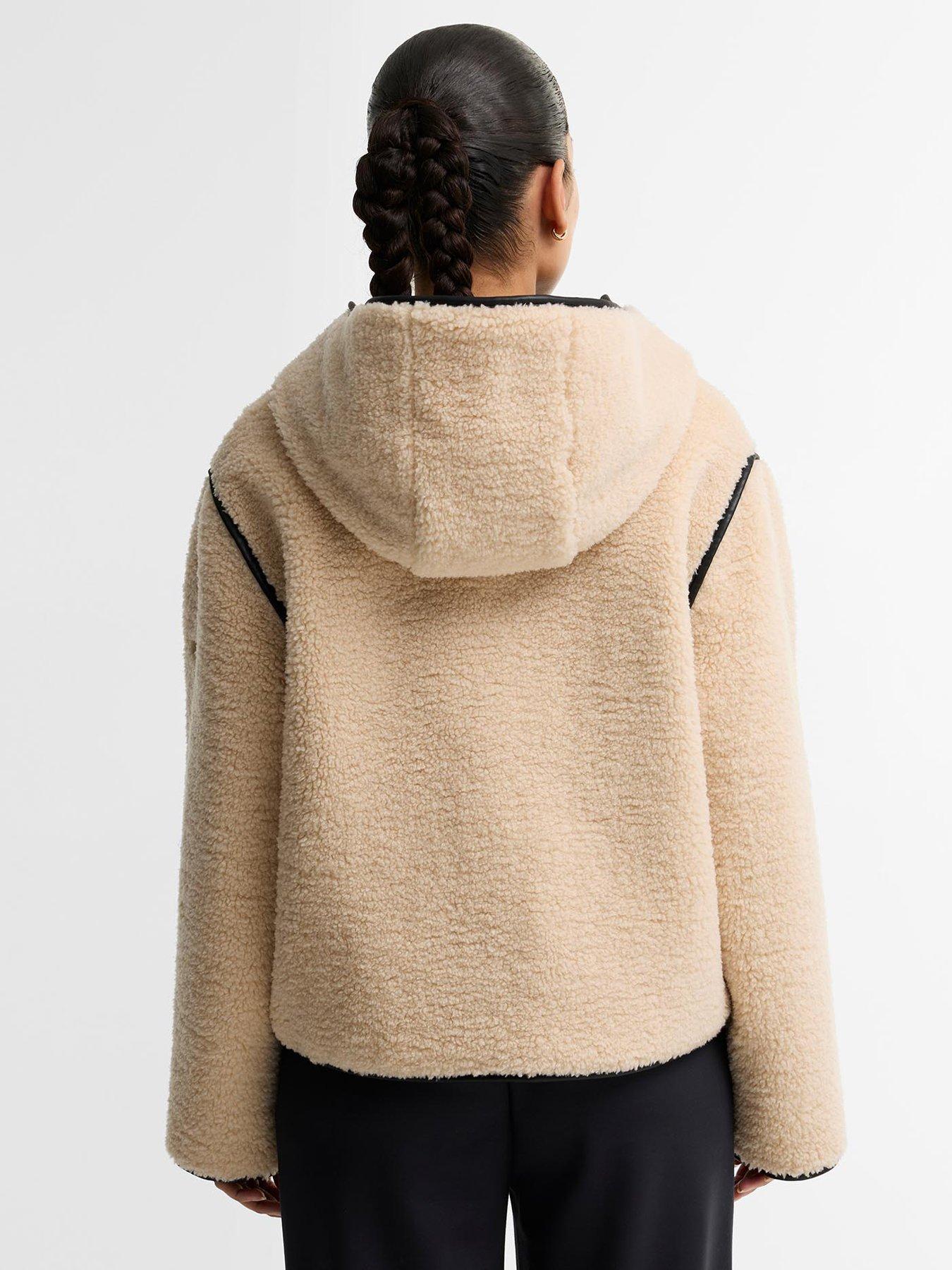Image 2 of 5 of Barbour International Womens Ramona Sherpa Fleece Quilted Casual Jacket - Black