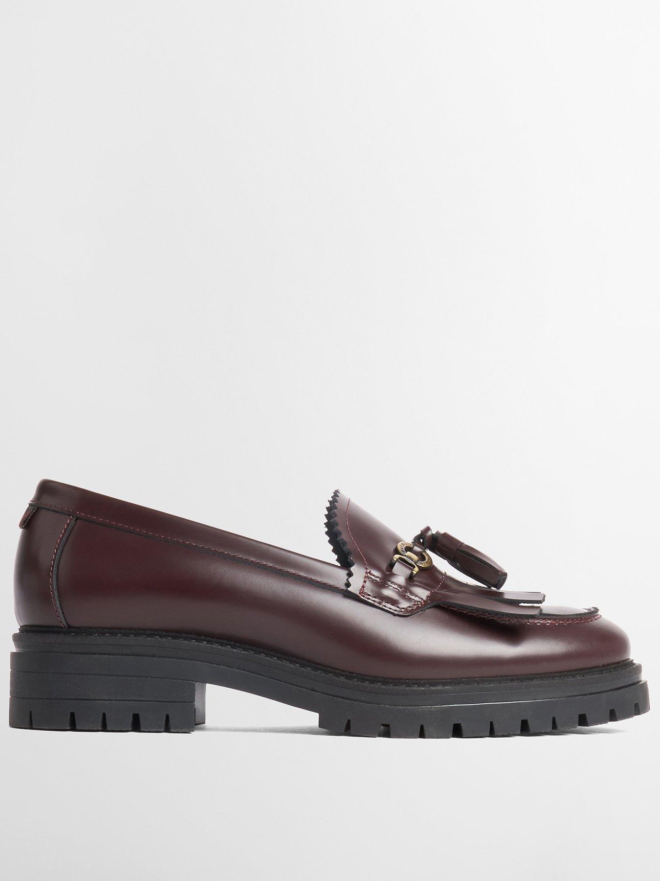 Barbour Ava Leather Loafers - Cherry Glace