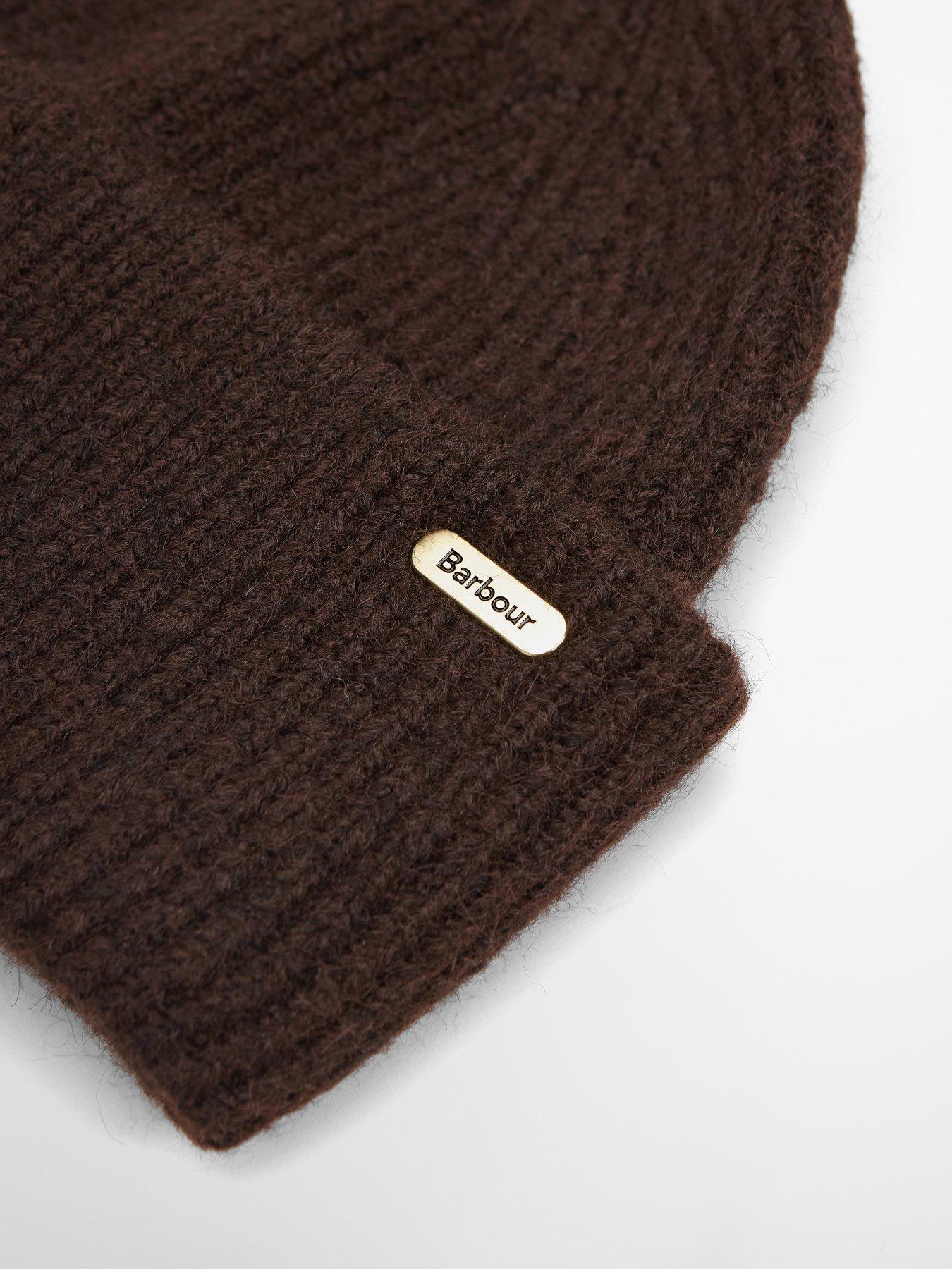 Image 3 of 3 of Barbour Womens Enid Knitted Turn-Up Cuff Beanie Hat - Brown