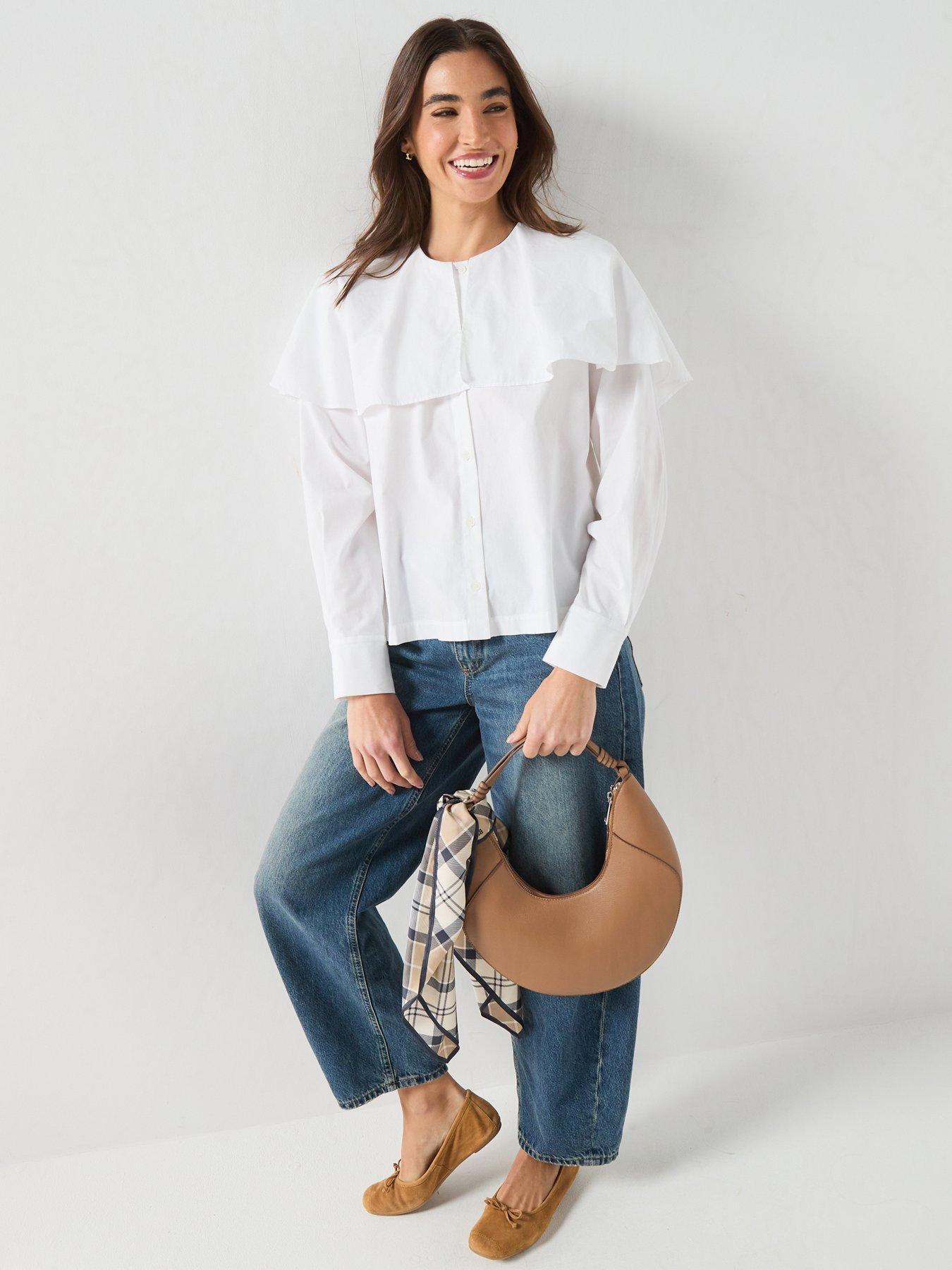 Image 3 of 6 of Barbour Womens Willowmere Cape Overlay Shirt - Cream