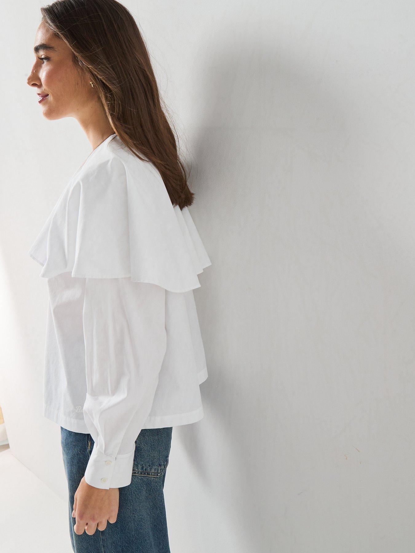 Image 5 of 6 of Barbour Womens Willowmere Cape Overlay Shirt - Cream