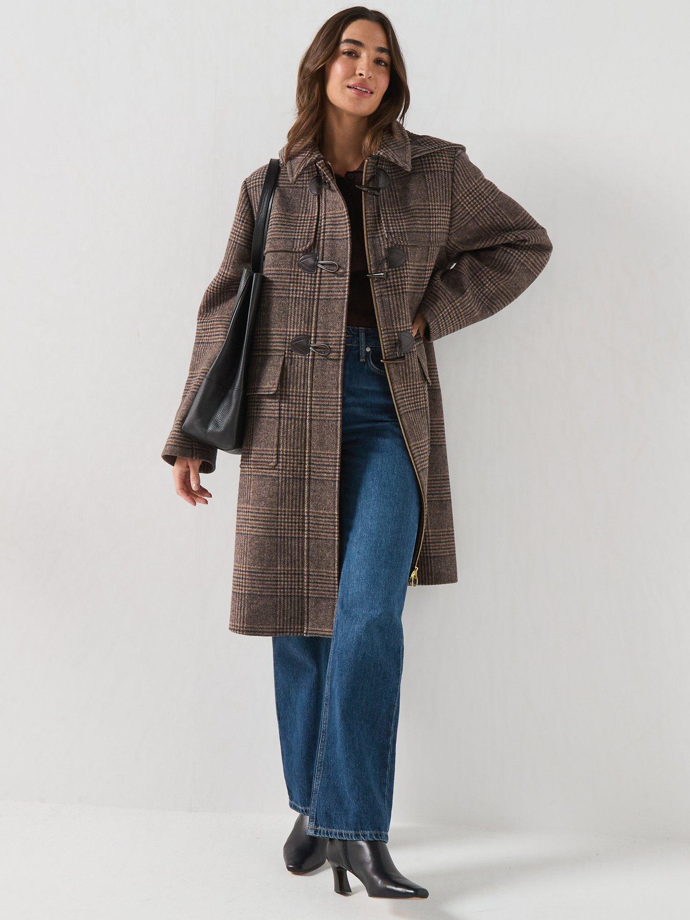 Image 1 of 6 of Barbour Melody Check Wool Duffle Coat