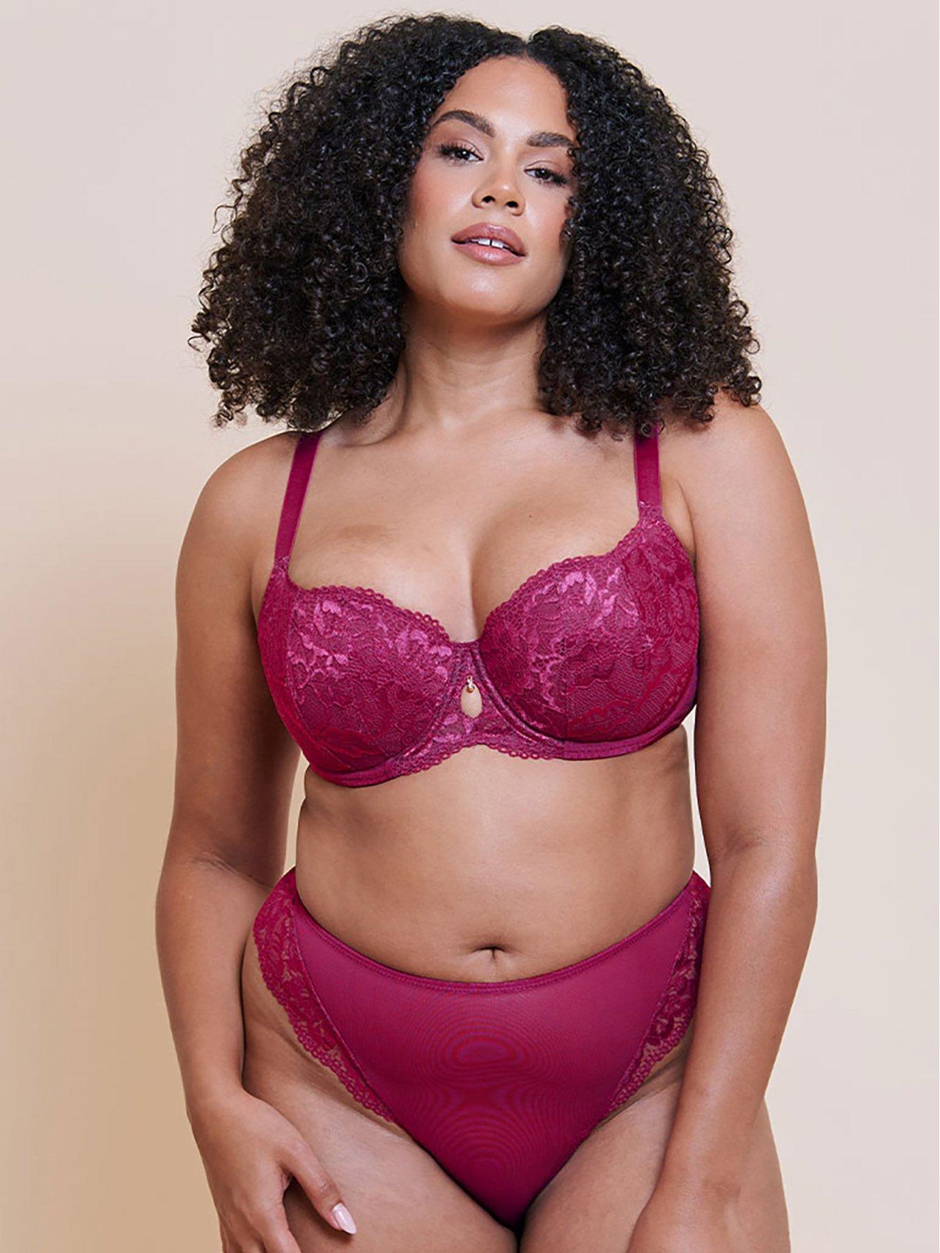 Image 3 of 5 of Curvy Kate Boost Sweetheart Padded Balcony Bra - Magenta Pink