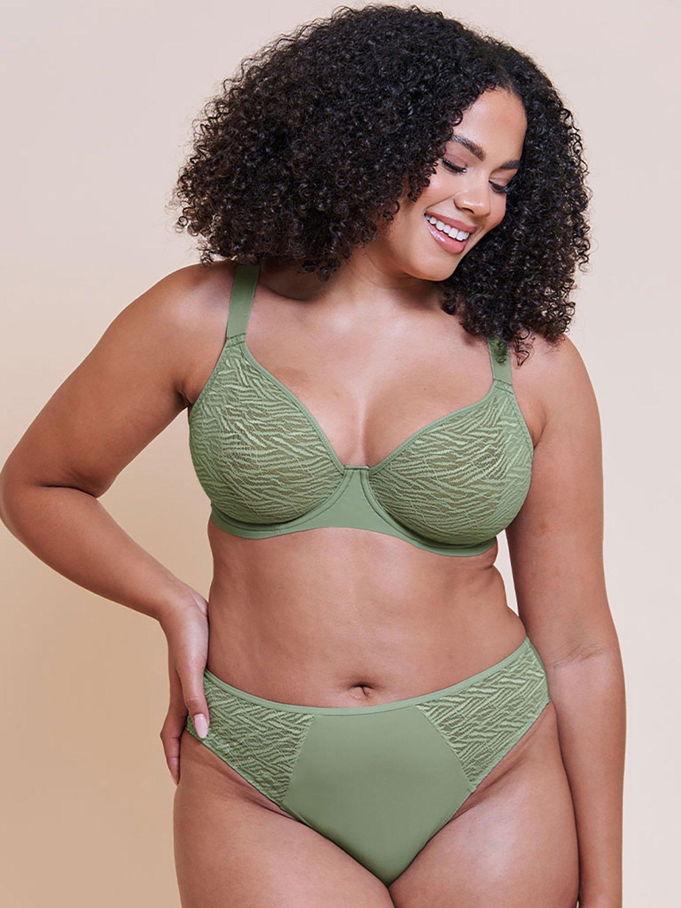 Curvy Kate Curvy Kate Smoothie Lace Brazilian Brief - Sage Green