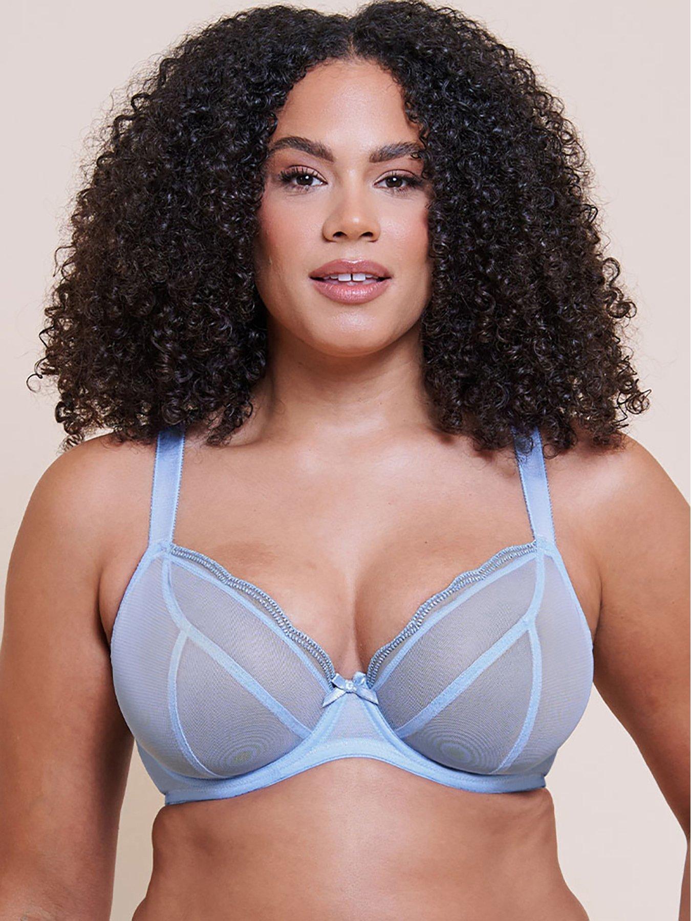 Curvy Kate Lightstyle Scallop Plunge Bra - Light Blue/silver