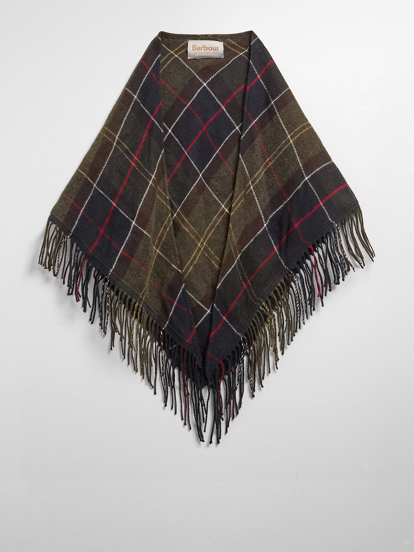 Image 1 of 5 of Barbour Womens Kirklees Tartan Triangular Tassel Trim Scarf - Tartan