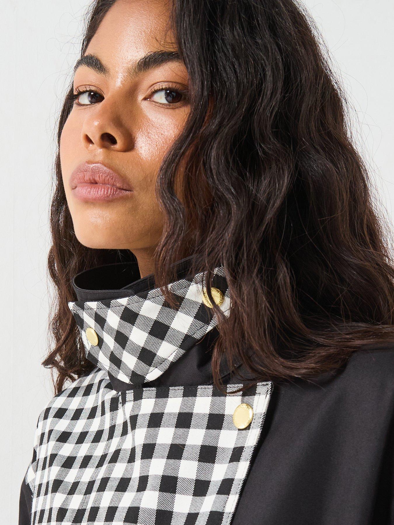 Image 6 of 6 of Barbour International Gea Check Showerproof Jacket - White/black