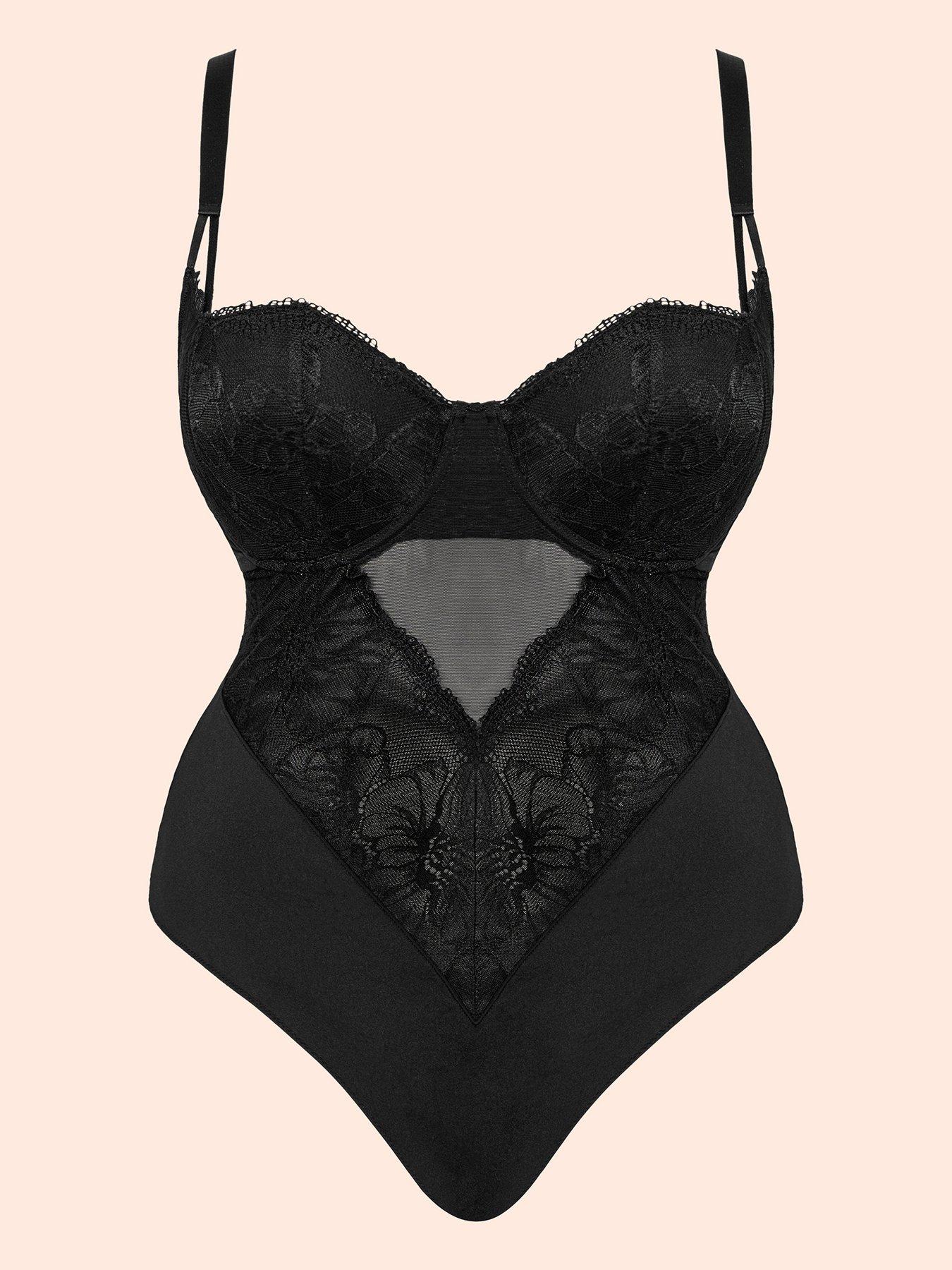 Image 6 of 6 of Curvy Kate Boost Lace Balcony Body - Black