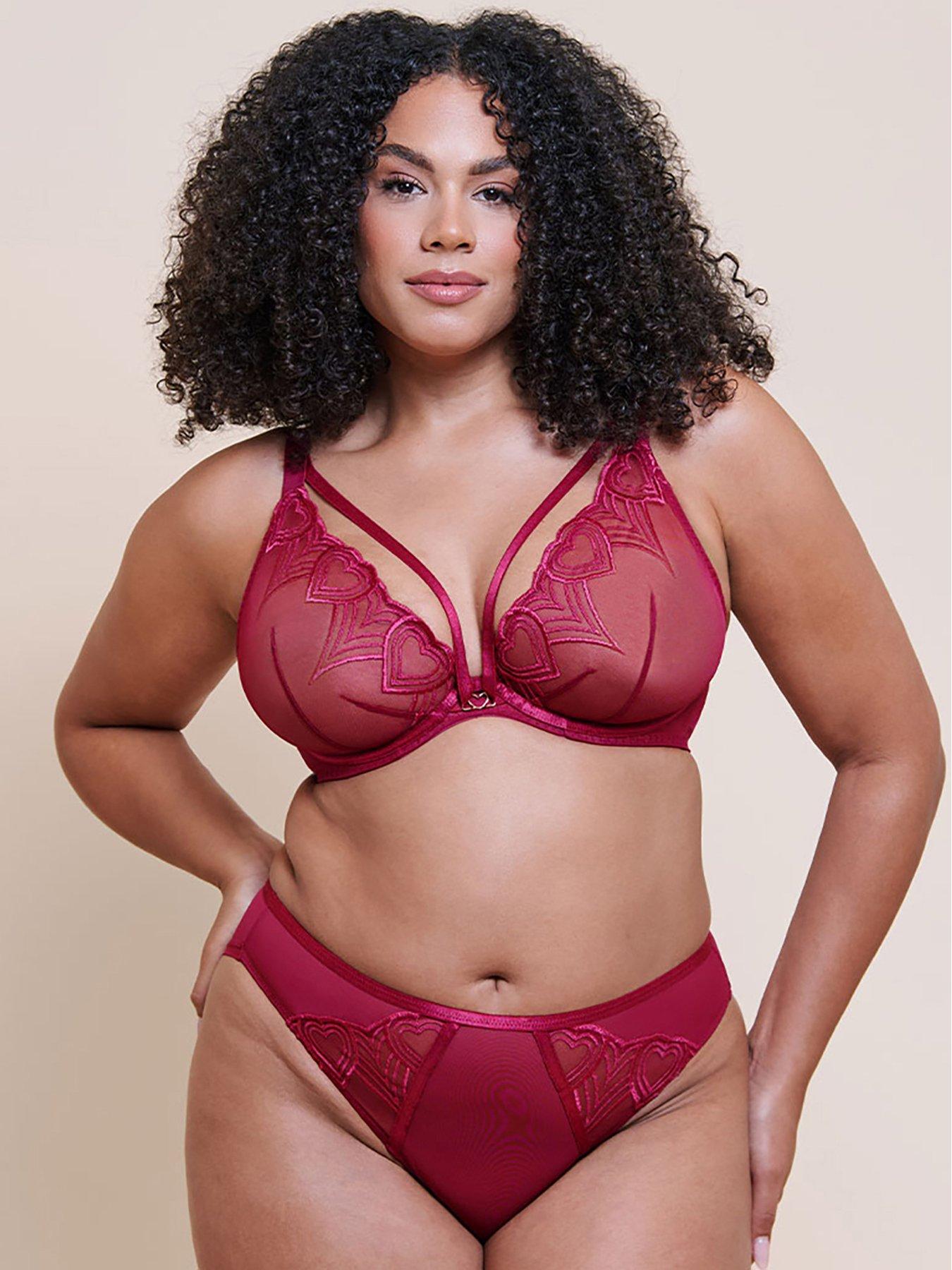 Image 4 of 6 of Curvy Kate Womens Heartstopper Deep Plunge Bra - Sangria