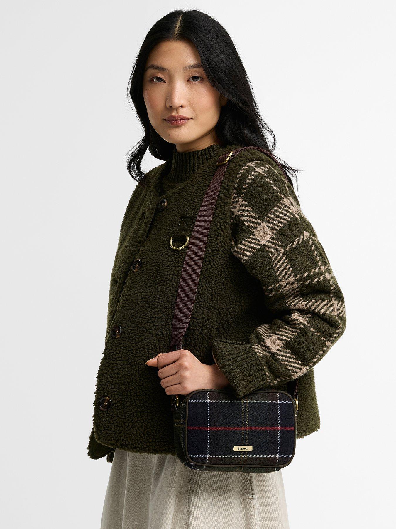 Image 2 of 4 of Barbour Womens Contin Tartan Zip Mini Crossbody Bag - Brown