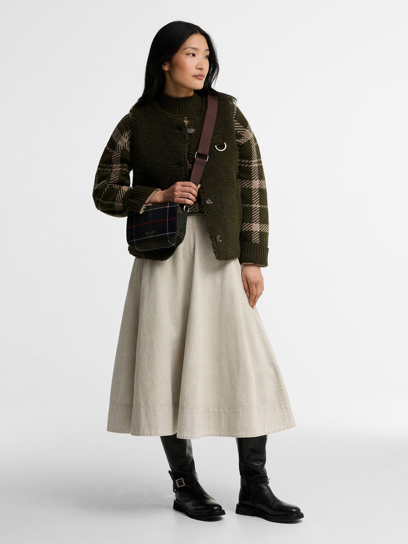 Image 3 of 4 of Barbour Womens Contin Tartan Zip Mini Crossbody Bag - Brown