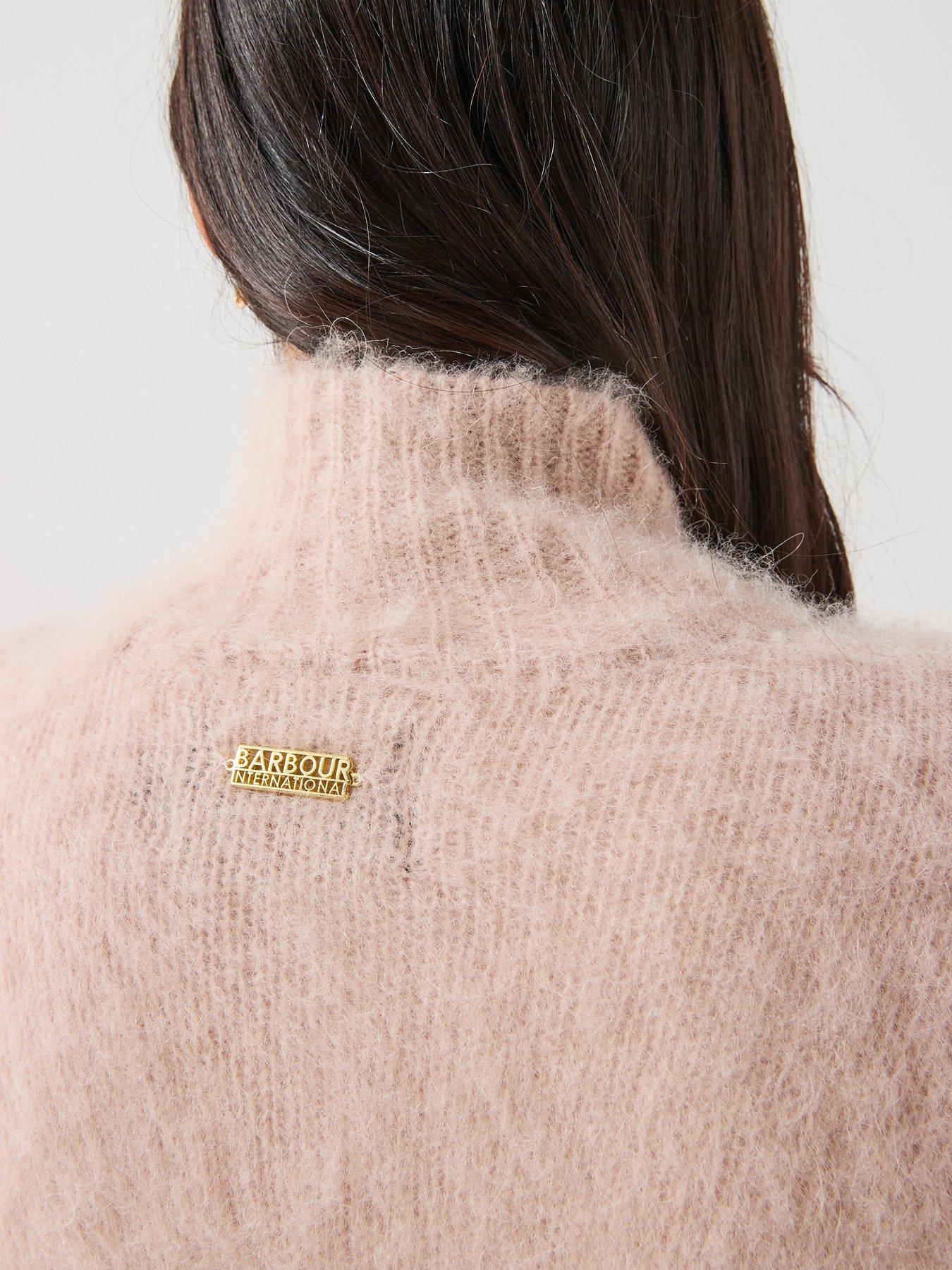 Image 4 of 6 of Barbour International Ramona Knitted Zip-Up Jacket - Beige