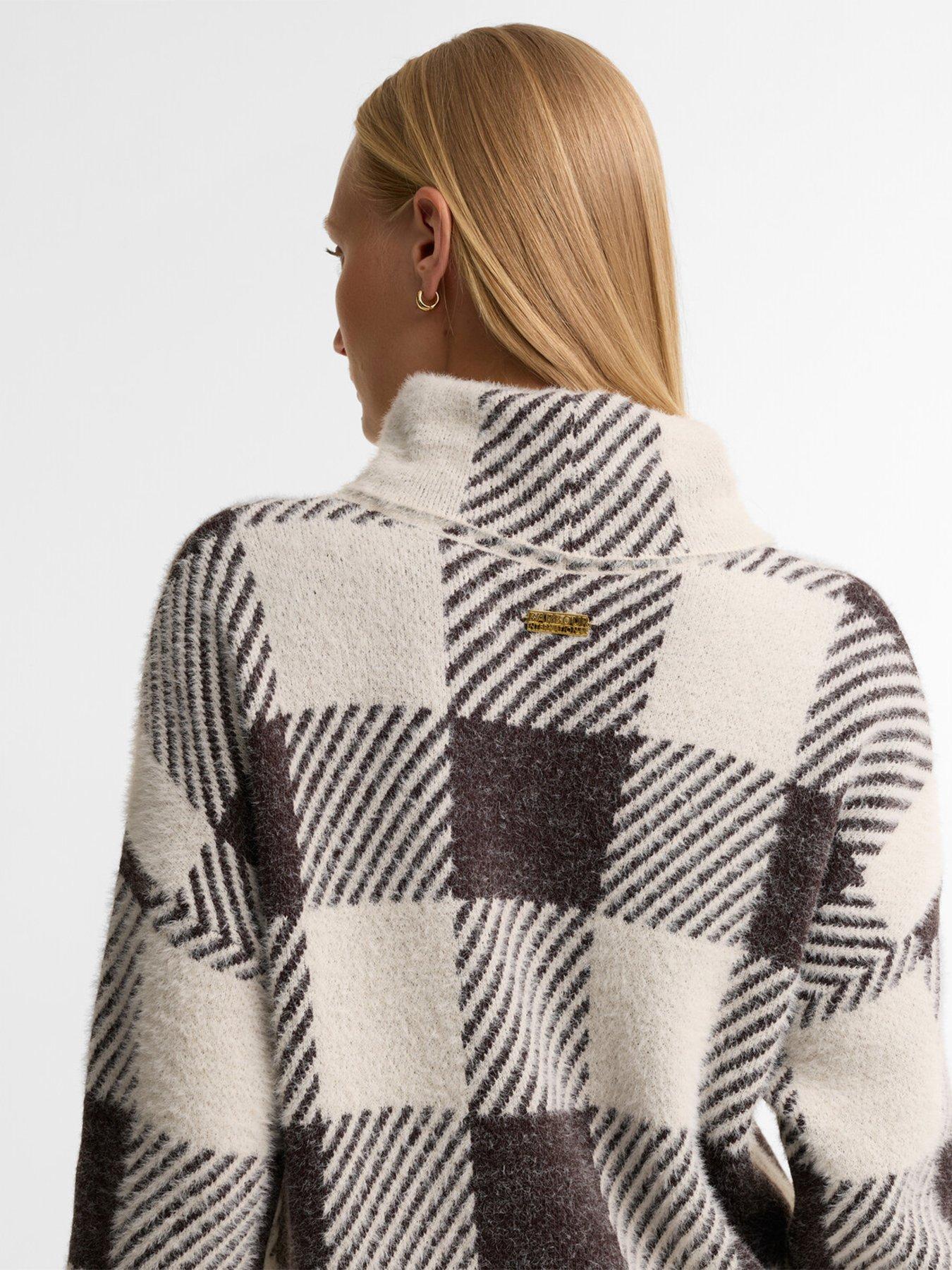 Image 5 of 5 of Barbour International Womens Check Roll Neck Long Sleeve Mini Dress - Brown
