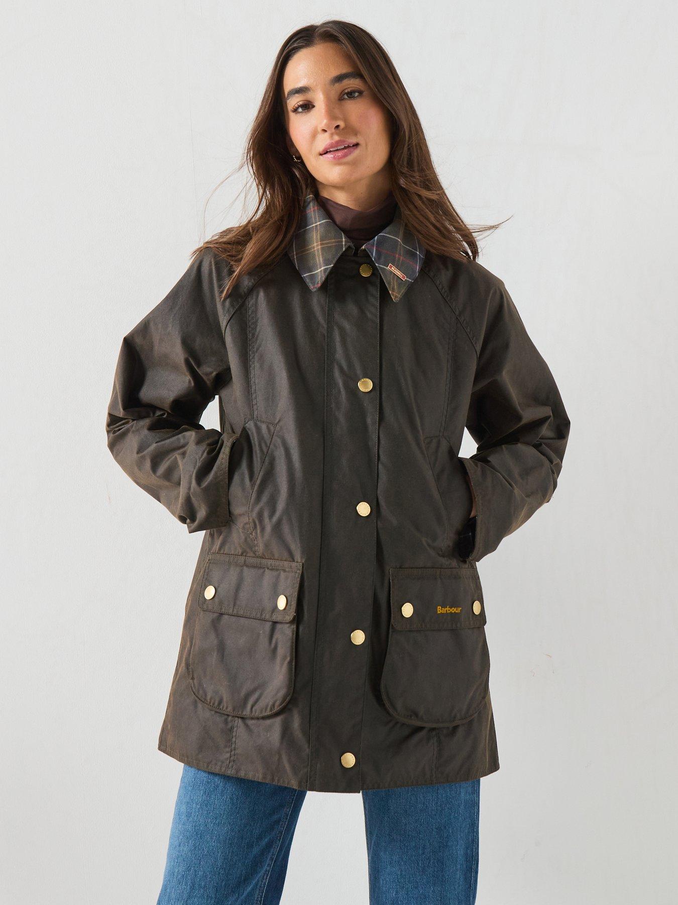 Barbour Icons Tartan Collar Modern Beadnell Wax Jacket