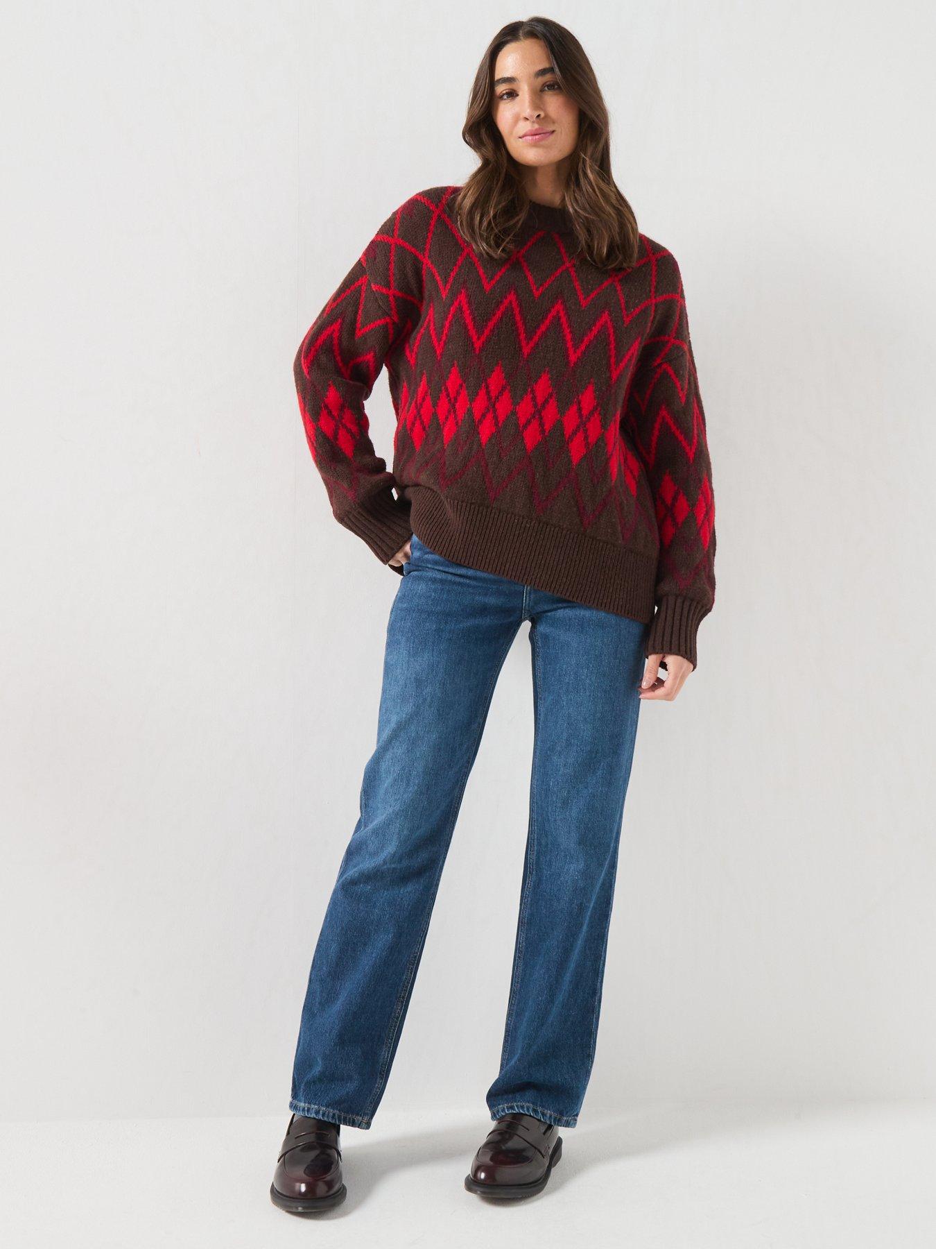 Image 3 of 6 of Barbour Womens Adina Heritage Pattern Crew Neck Jumper - Multi