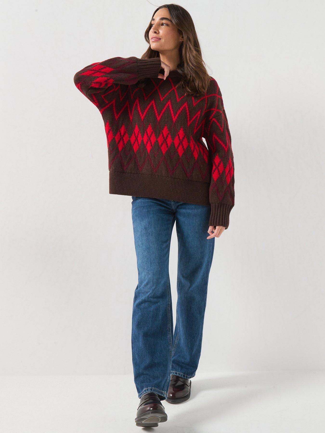 Image 6 of 6 of Barbour Womens Adina Heritage Pattern Crew Neck Jumper - Multi