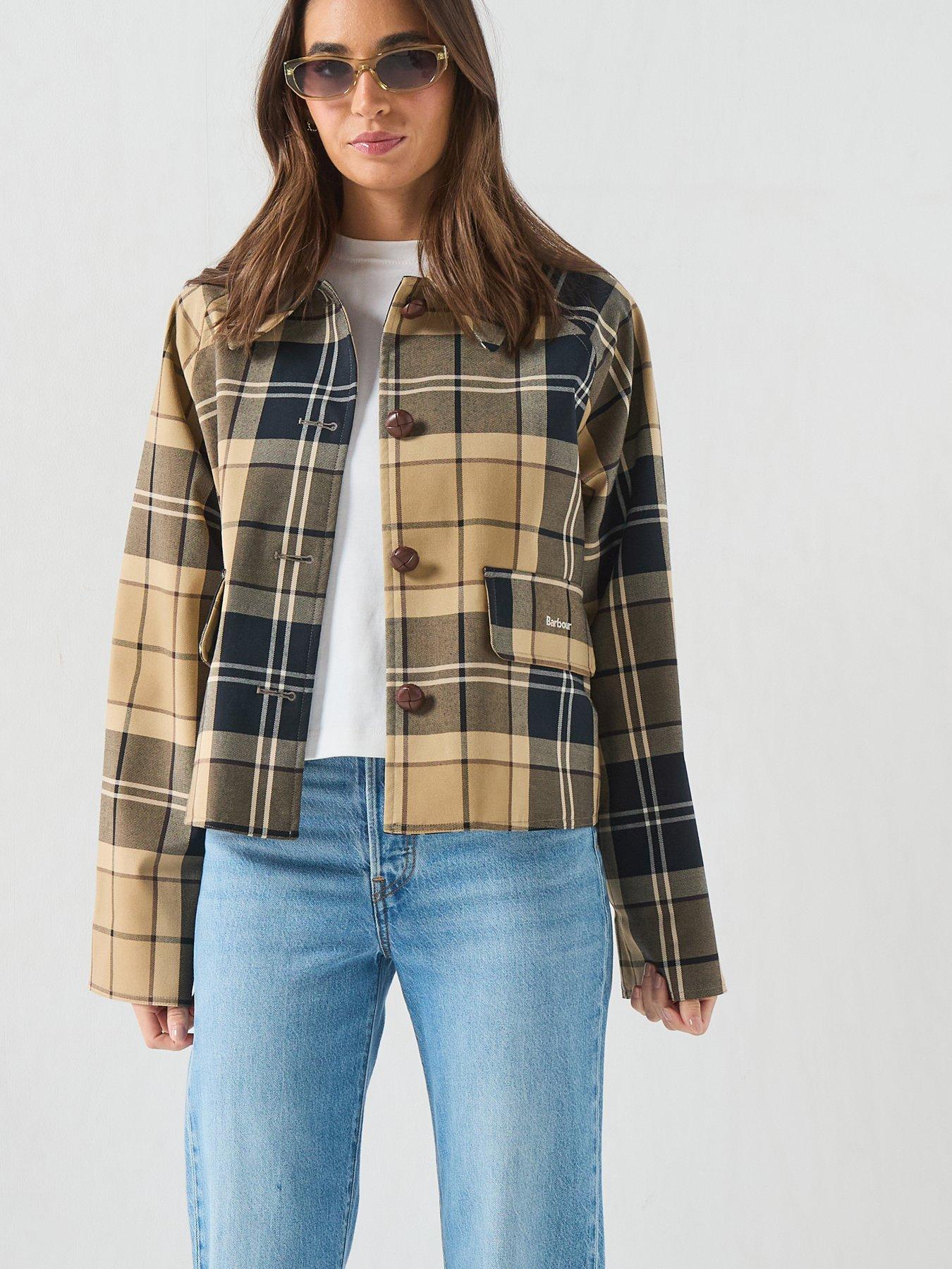 Image 1 of 6 of Barbour Delilah Checked Showerproof Jacket - Green