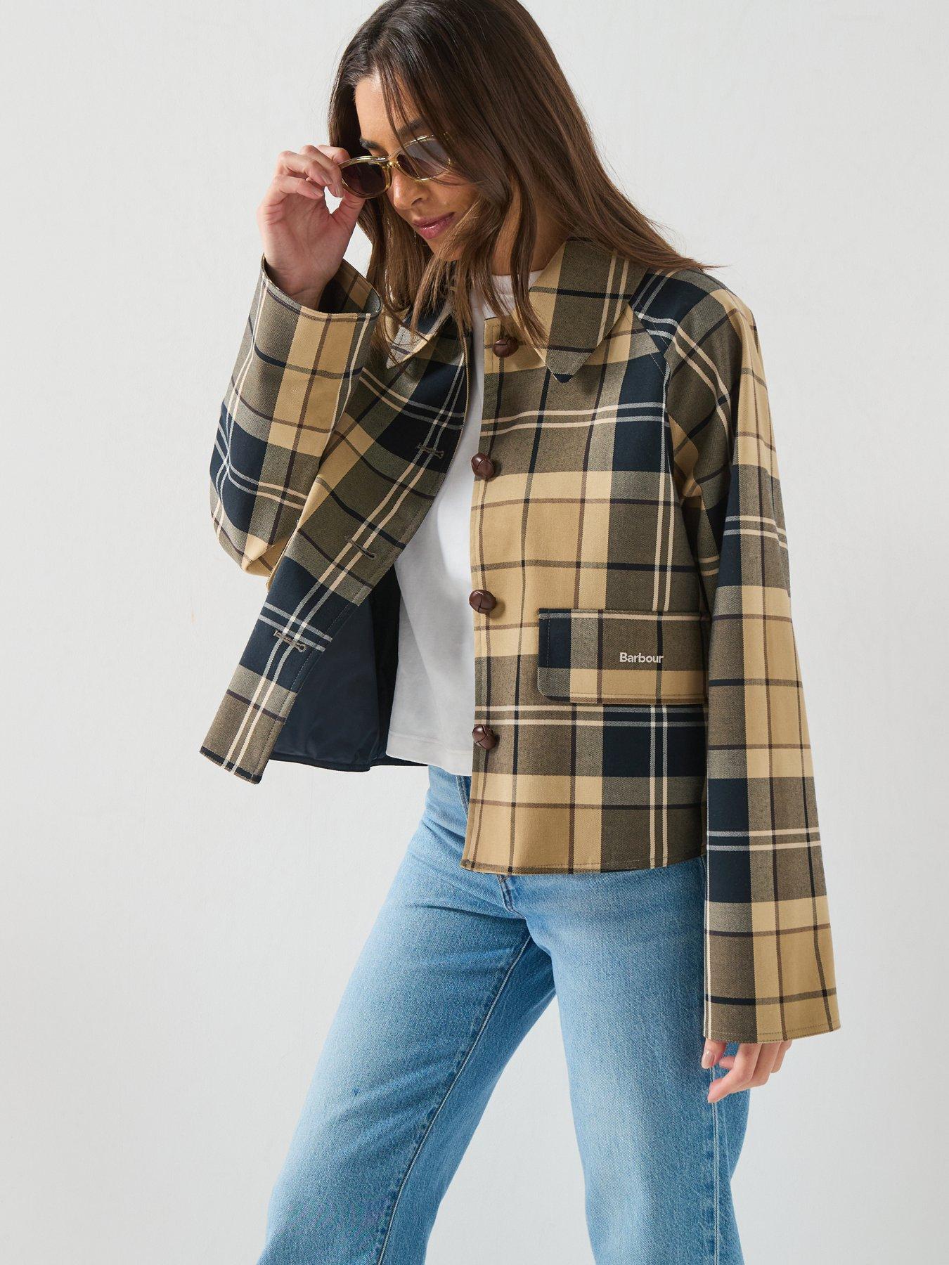Image 4 of 6 of Barbour Delilah Checked Showerproof Jacket - Green