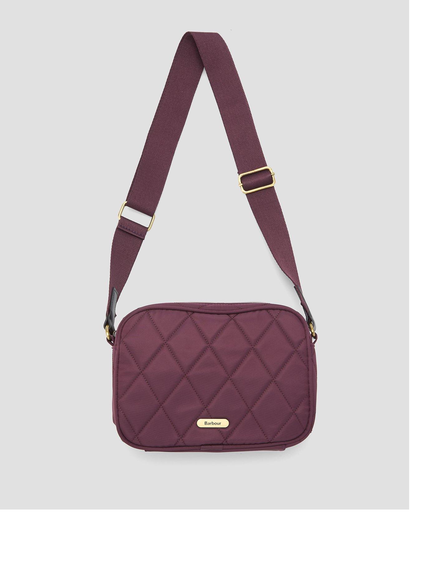 Image 1 of 4 of Barbour Womens Quilted Adjustable Strap Crossbody Bag - Red