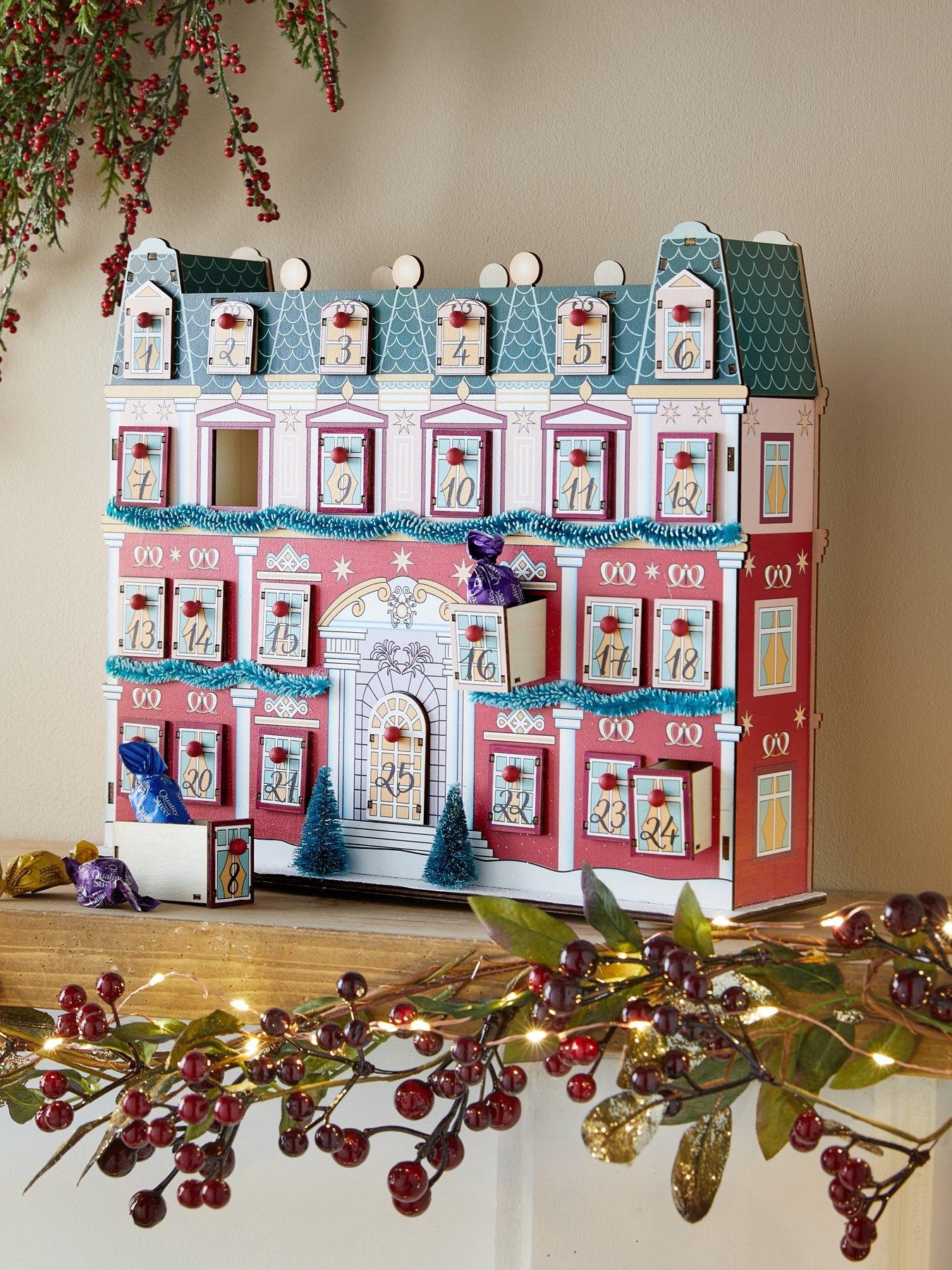 Image 1 of 7 of Festive Wooden Advent Calendar&nbsp;House - 36&nbsp;cm
