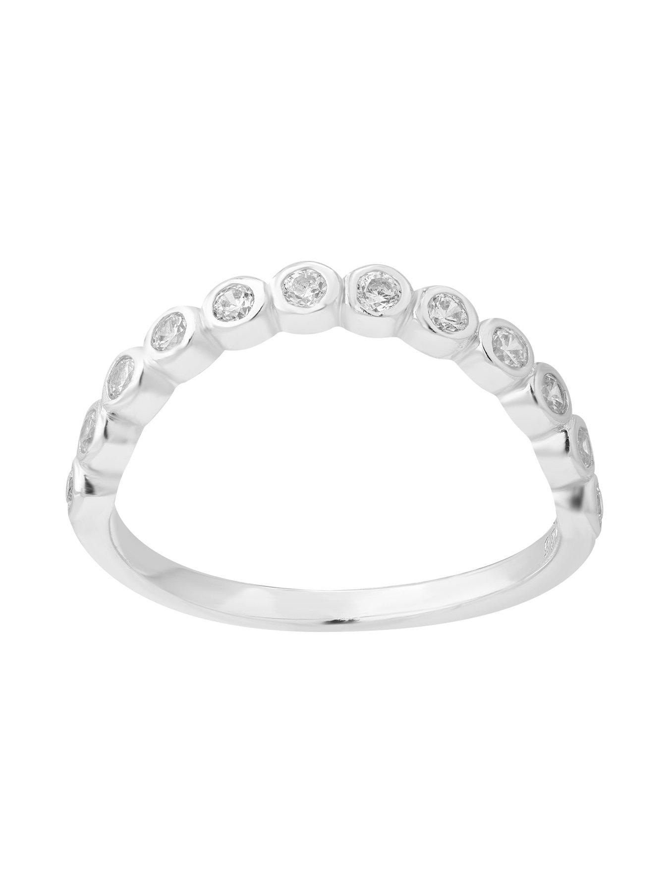 Image 3 of 6 of Seol + Gold Sterling Silver CZ Bezel Wave Ring