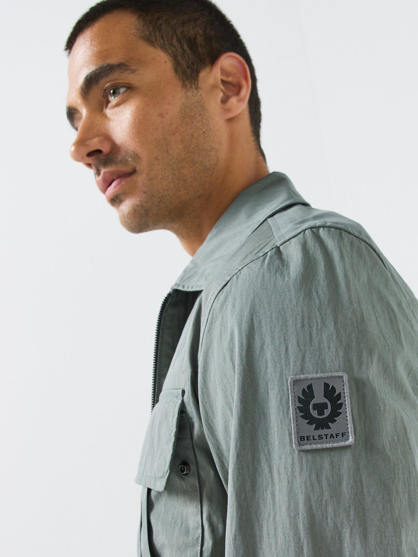 Image 4 of 6 of Belstaff Men's Container Hooded Zip Overshirt - Grey