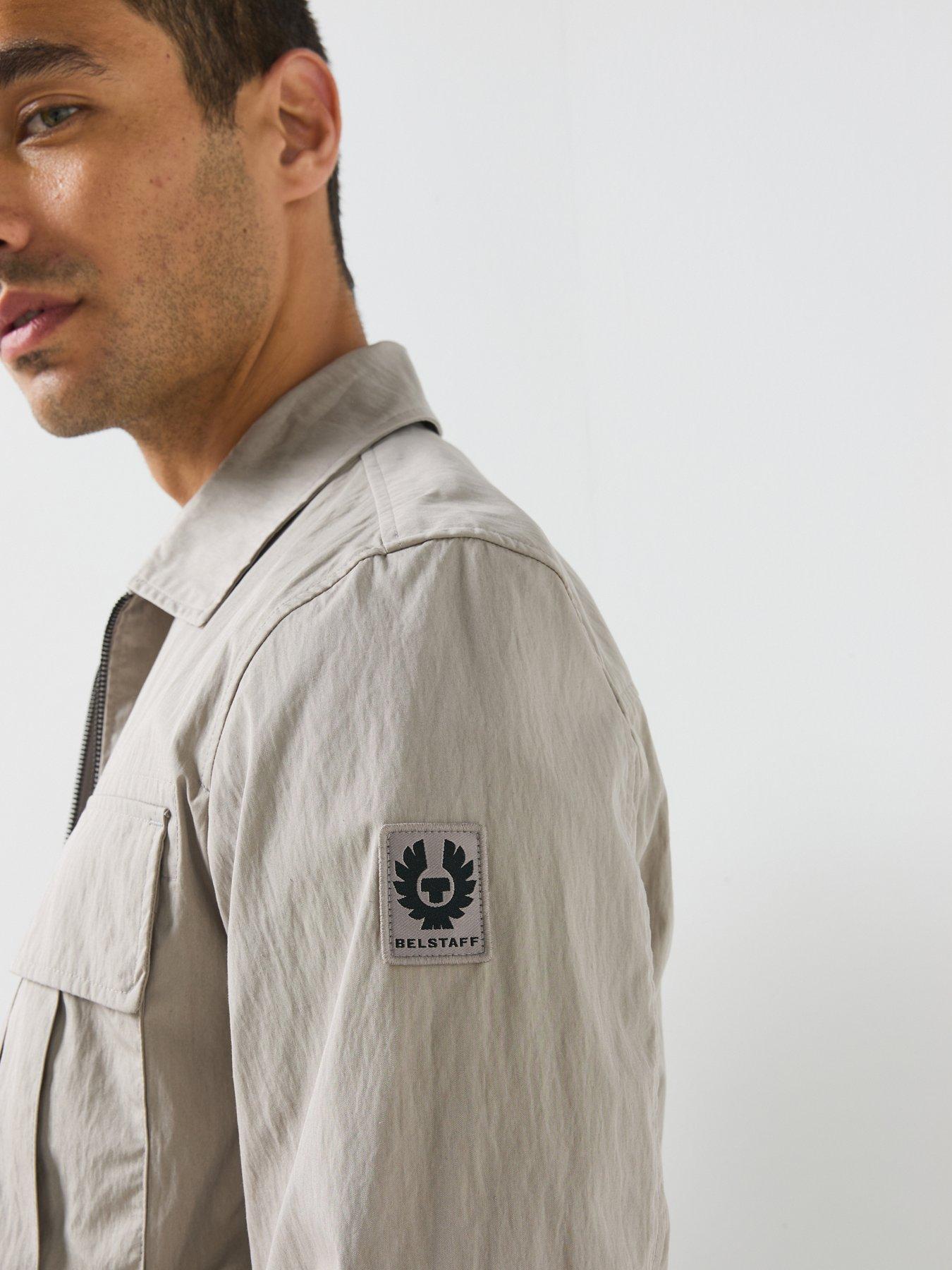 Image 4 of 6 of Belstaff Belstaff Cargo Cotton Zip Overshirt - Light Beige