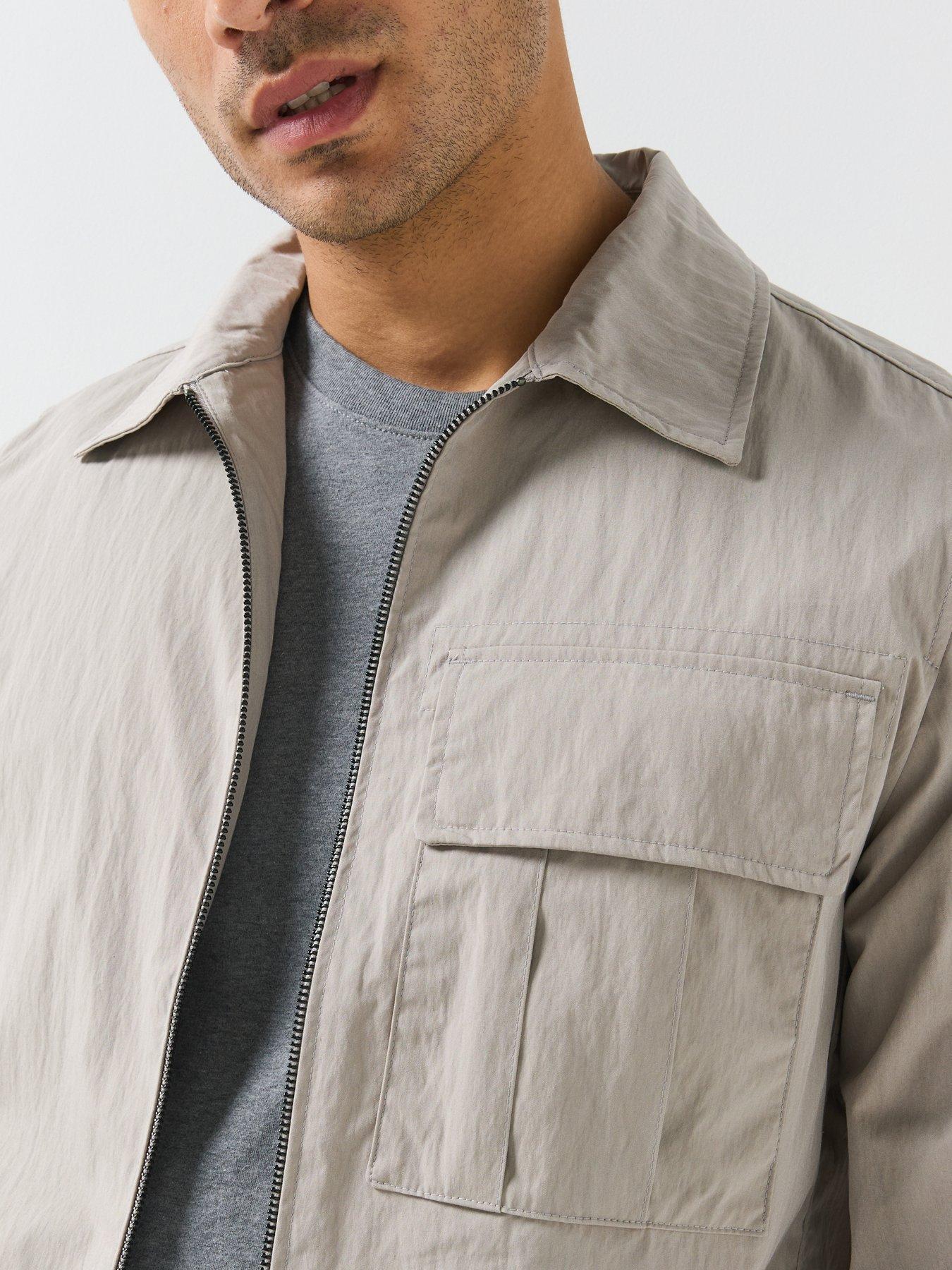 Image 5 of 6 of Belstaff Belstaff Cargo Cotton Zip Overshirt - Light Beige