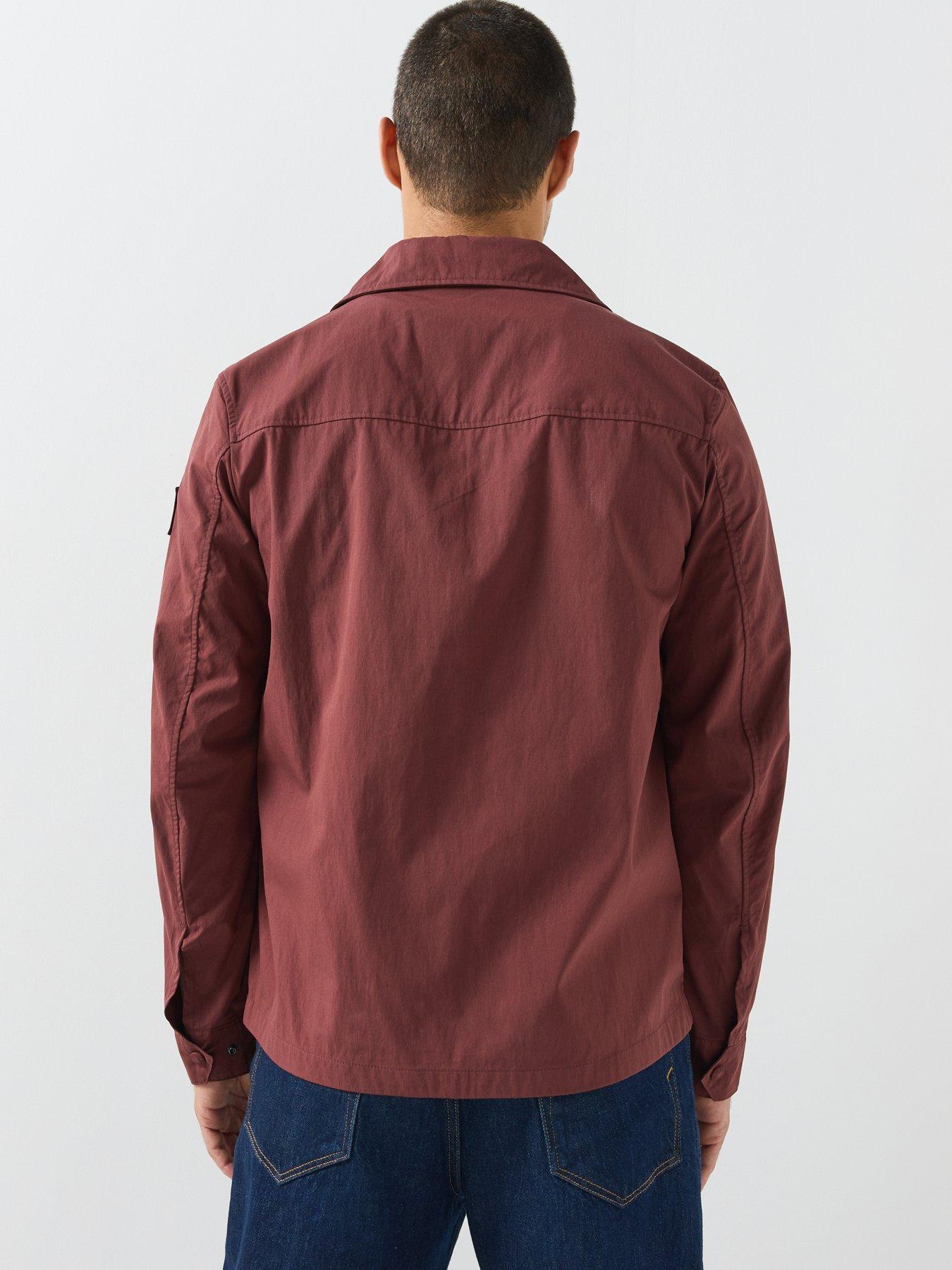 Image 2 of 6 of Belstaff Men's Cargo Zip Overshirt - Dark Red