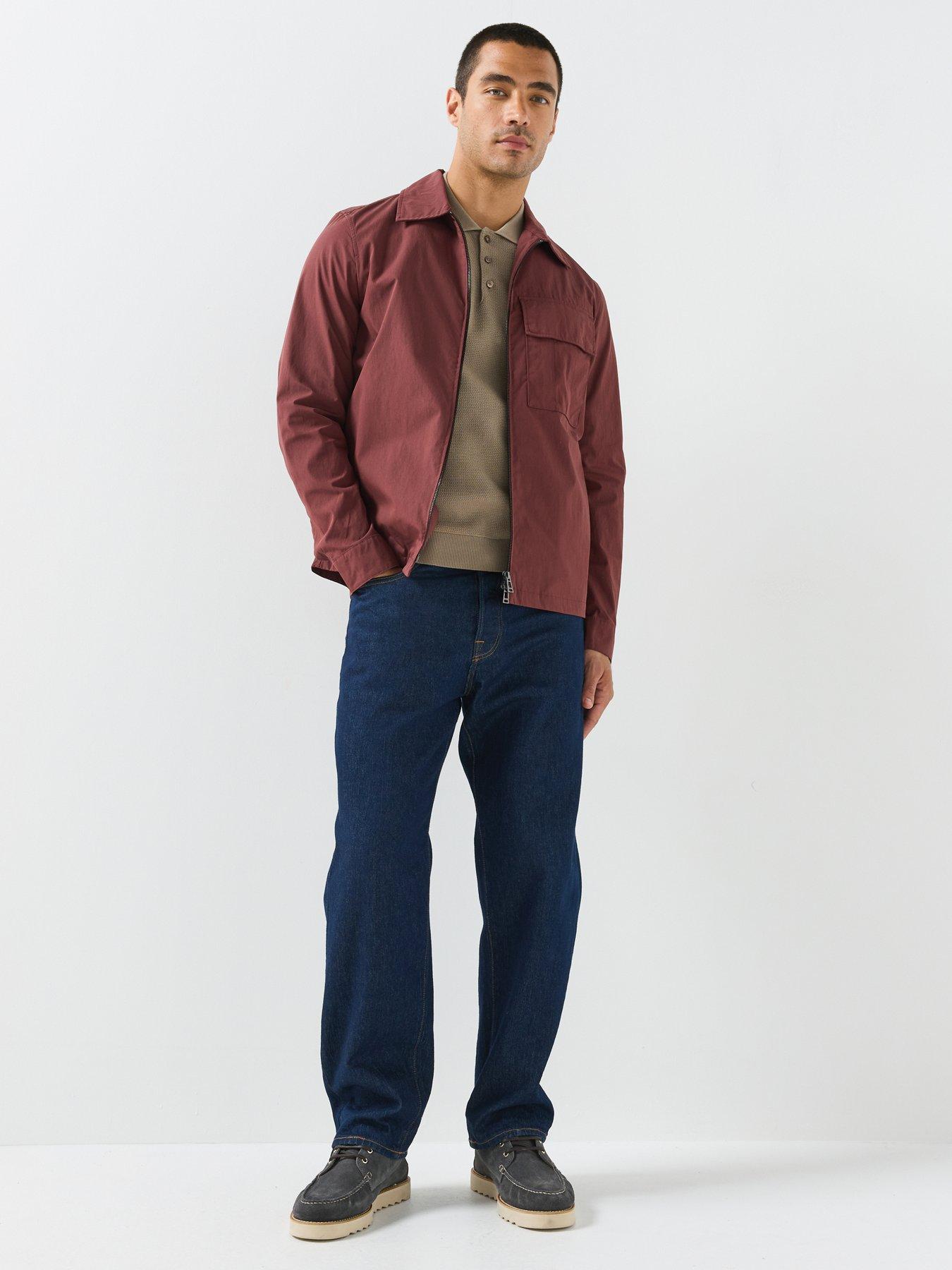 Image 3 of 6 of Belstaff Men's Cargo Zip Overshirt - Dark Red